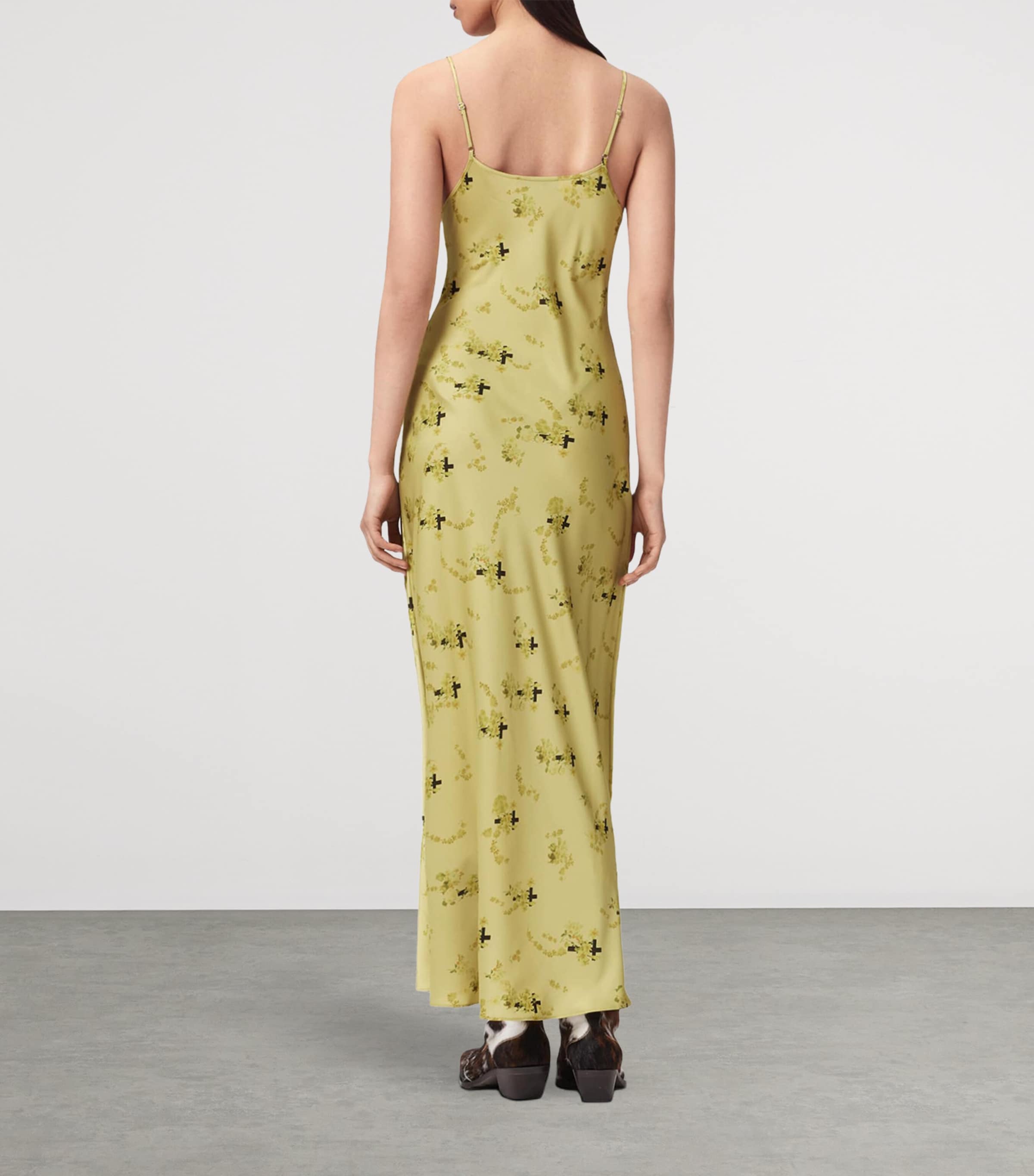 AllSaints Womens Floral Print Bryony Maxi Dress Empoli Yellow Image 4