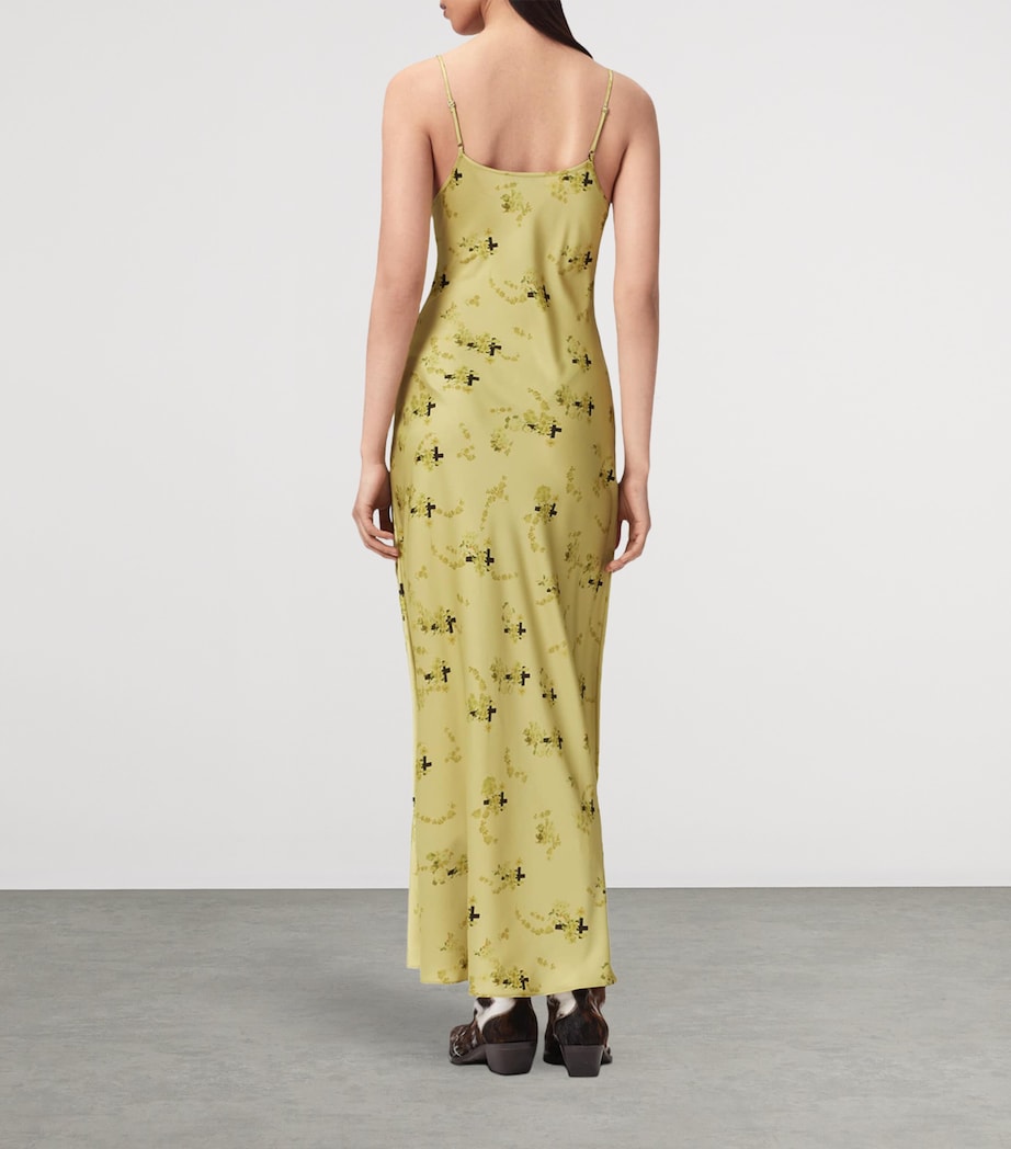 AllSaints Womens Floral Print Bryony Maxi Dress Empoli Yellow Image 4