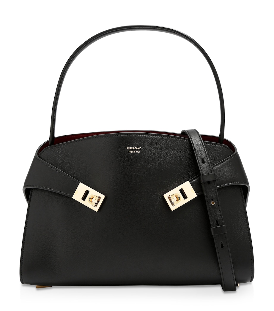 Leather Hug Soft Shoulder Bag BLACK Image 1