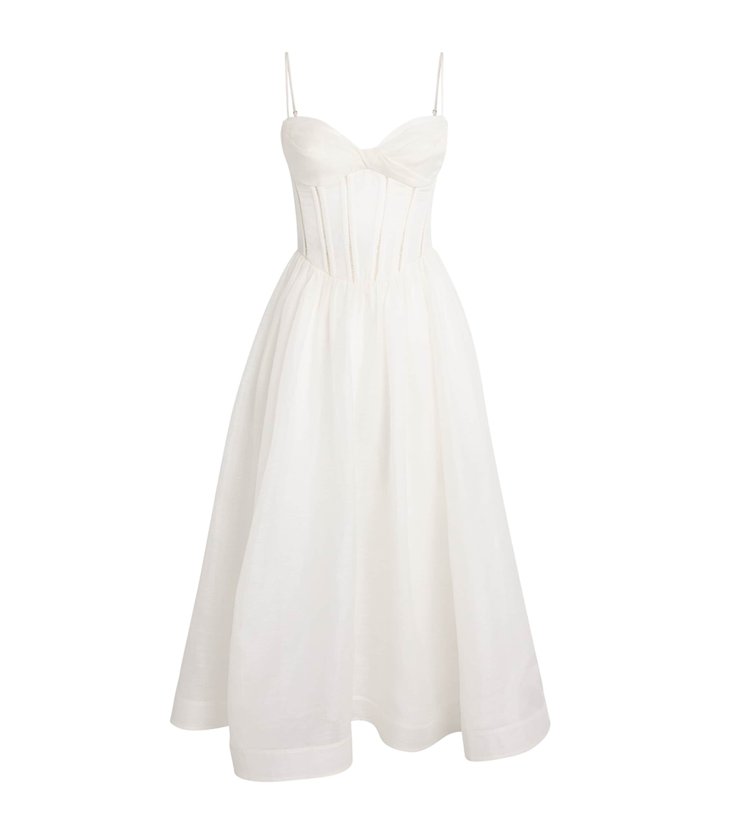 knee length dresses for ladies Zimmermann Corsage Linear Mini Dress