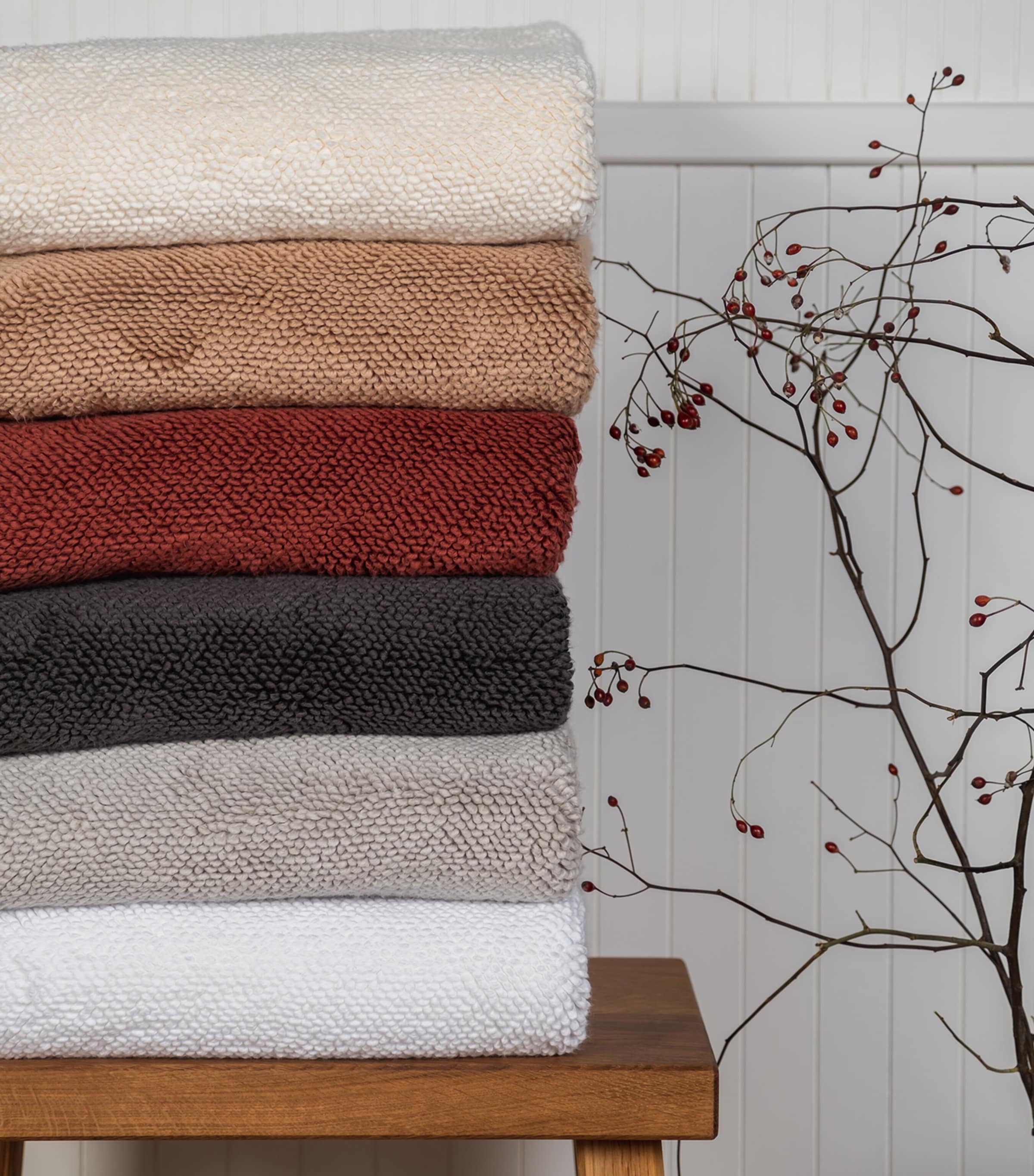 Cotton Pera Bath Towel (70cm x 140cm) FLAX Image 2