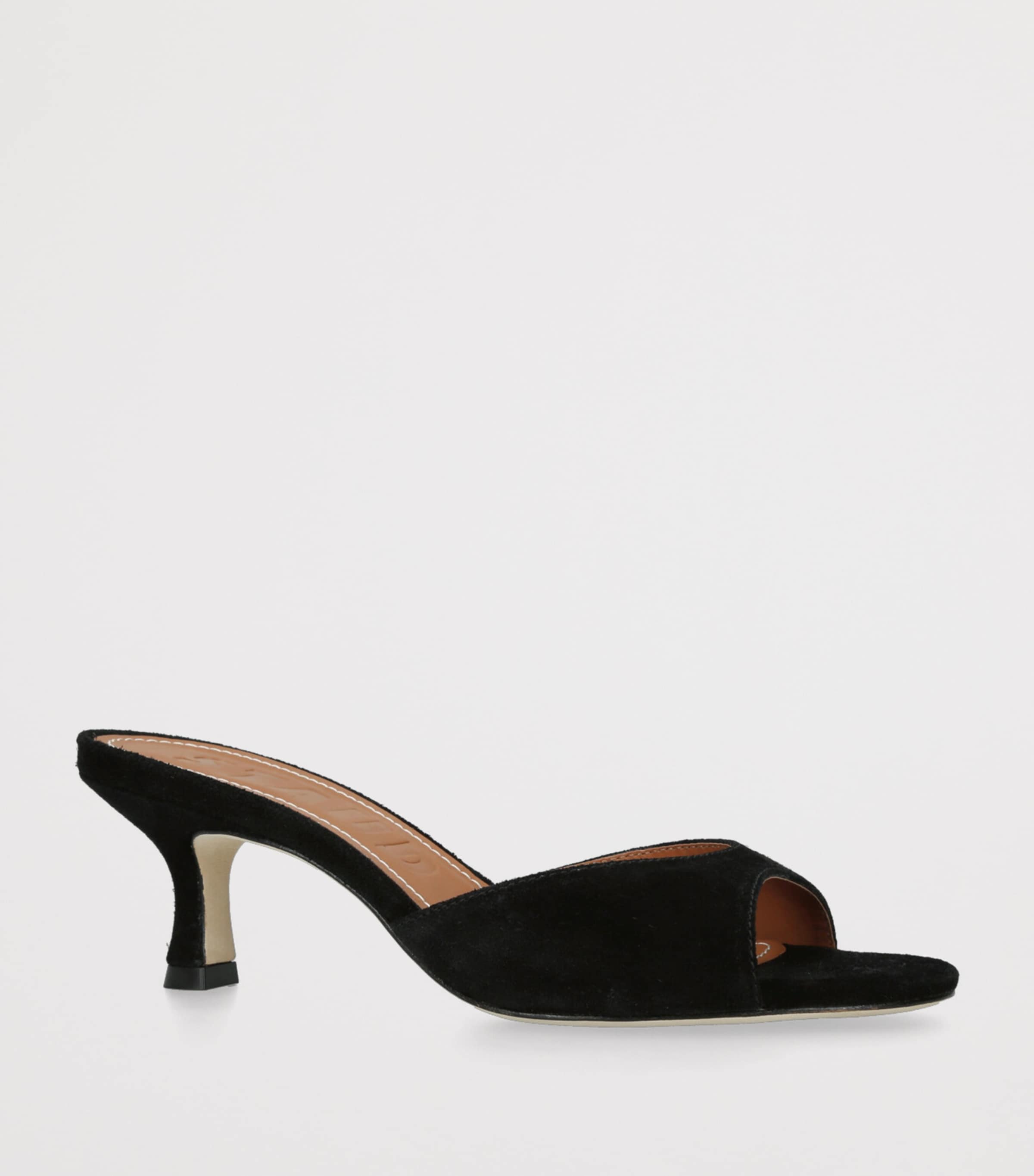 Suede Brigitte Mules 60 BLACK Image 3