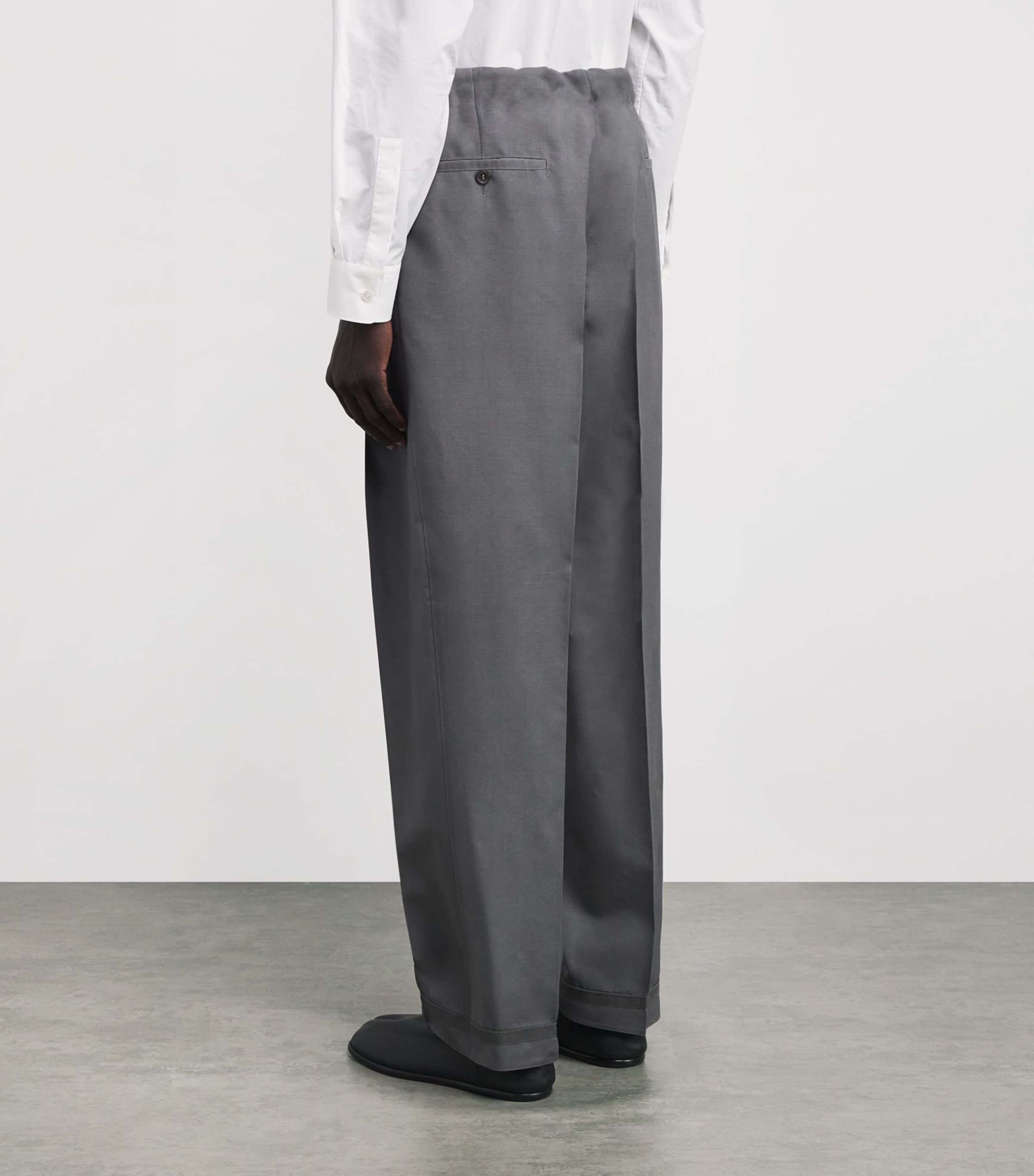 Maison Margiela Mohair-Wool Four Stitch Drawstring Trousers Maison Margiela Mohair-Wool Four Stitch Drawstring Trousers