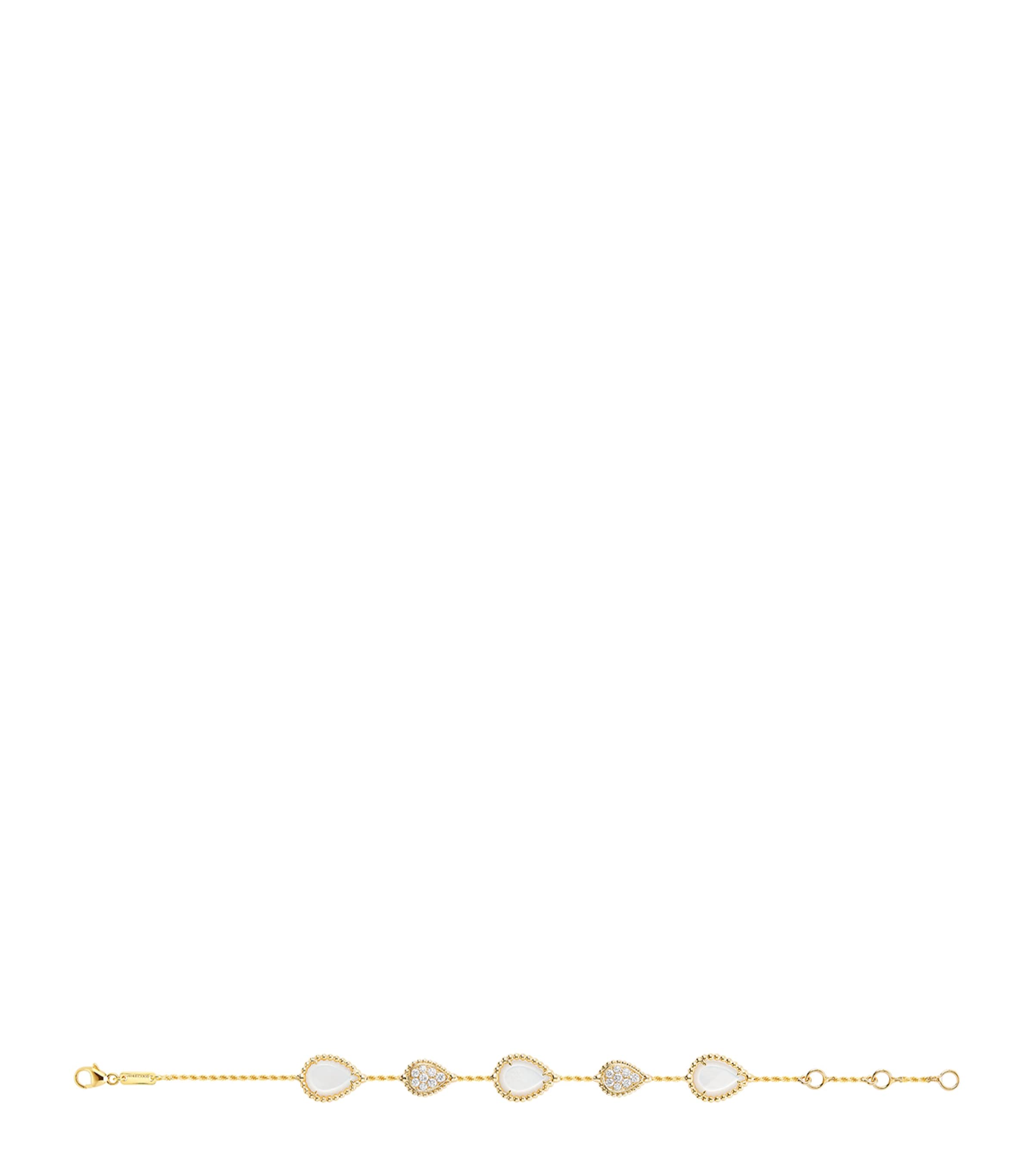 Boucheron Yellow Gold, Diamond And Mother-of-pearl Serpent Bohème Couleur Bracelet In Ivory