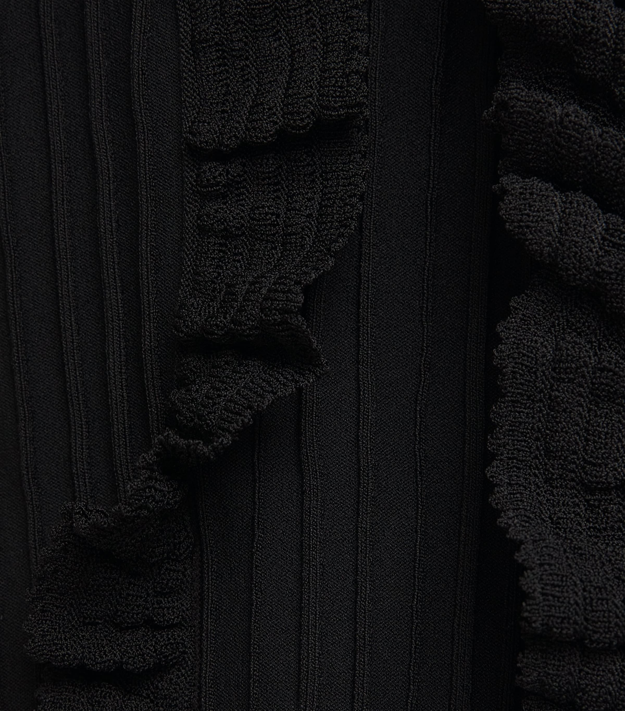 Sandro Paris Womens Knitted Ruffled Maxi Dress Black Image 6