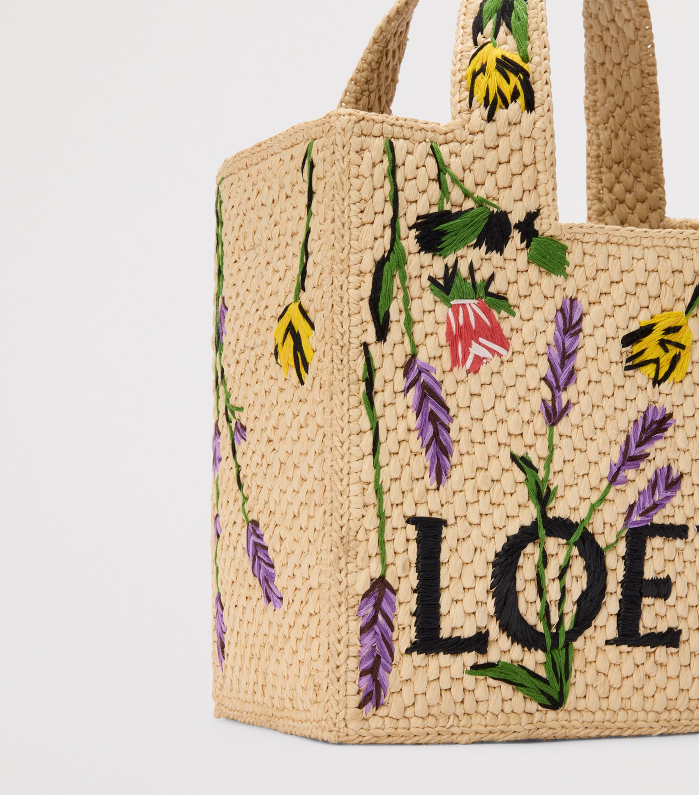LOEWE x Paula's Ibiza Raffia Font Tote Bag | Harrods US