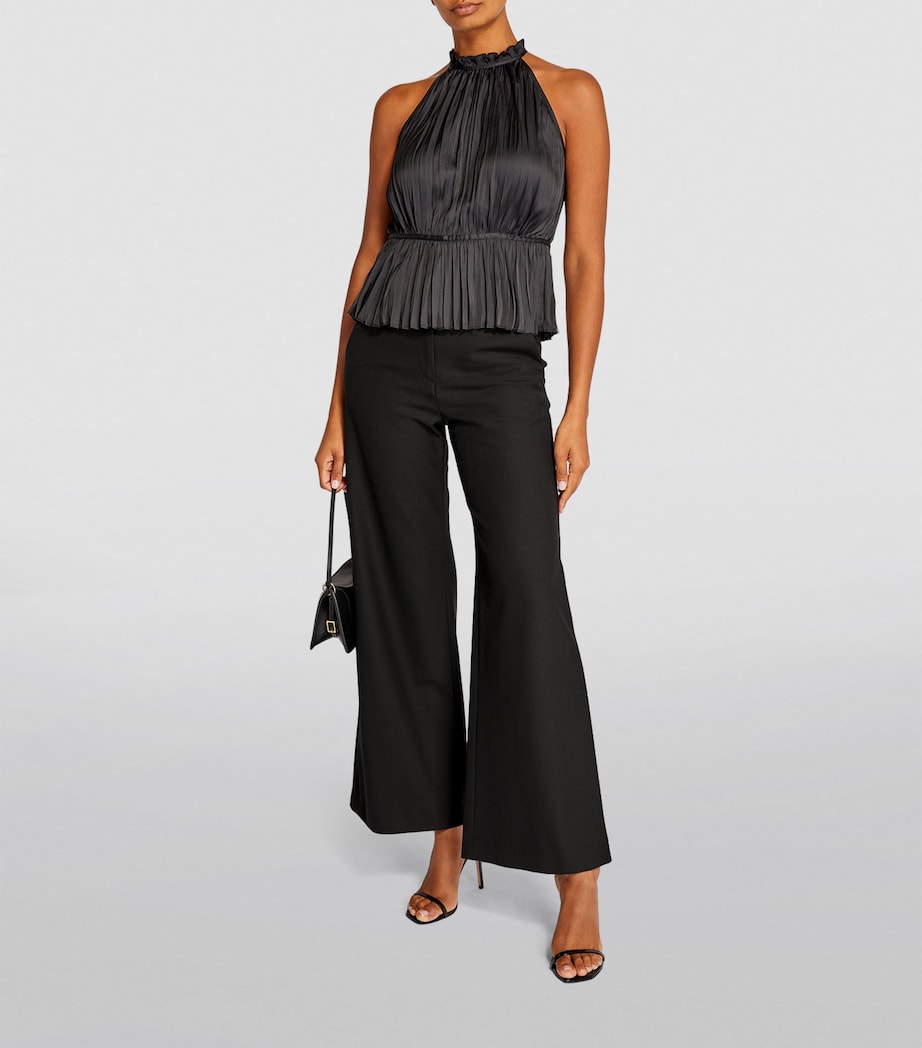 Flared Tailored Trousers BLACK Image 2