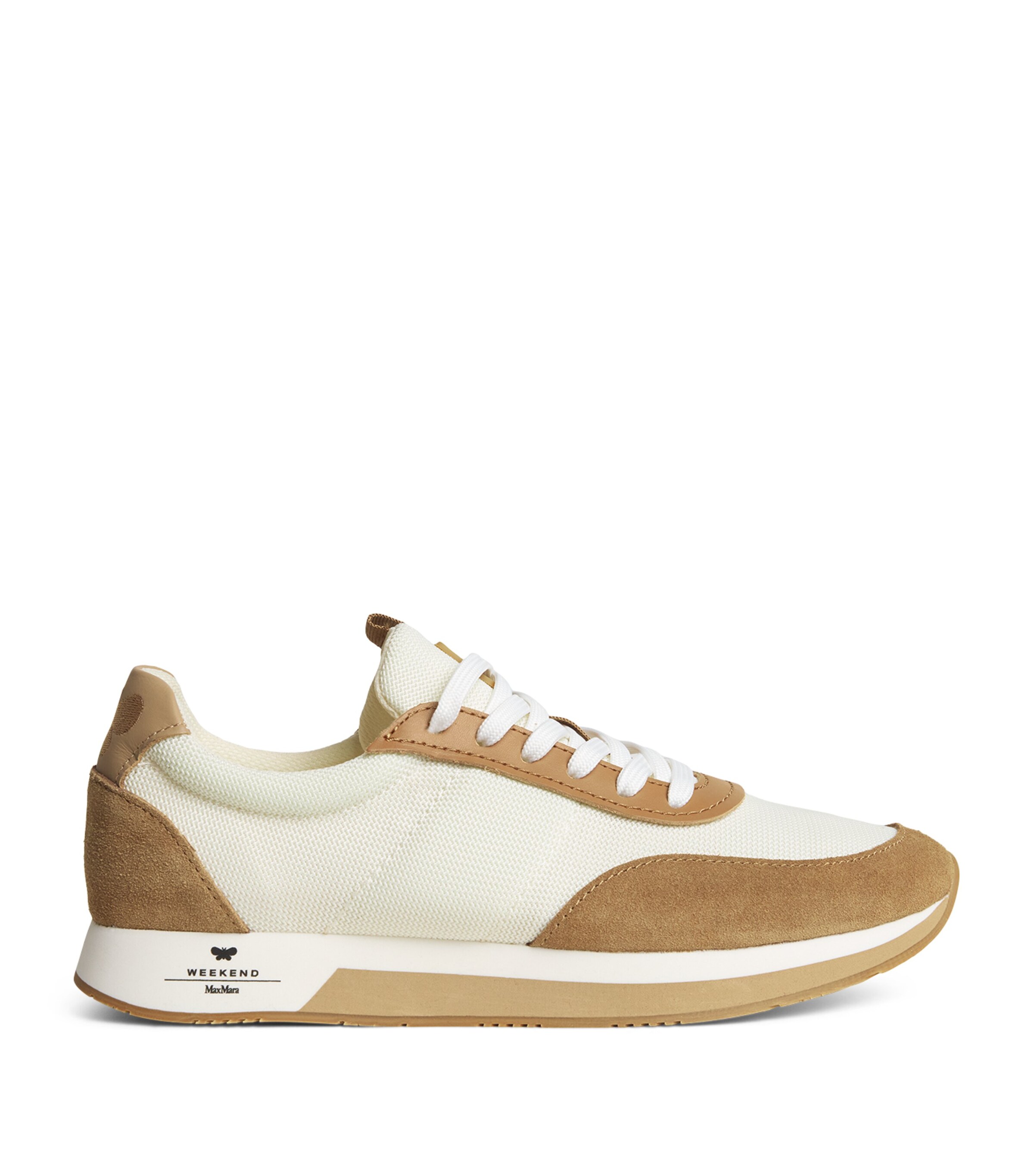 Weekend Max Mara Leather-Trim Sneakers Camel Image 1