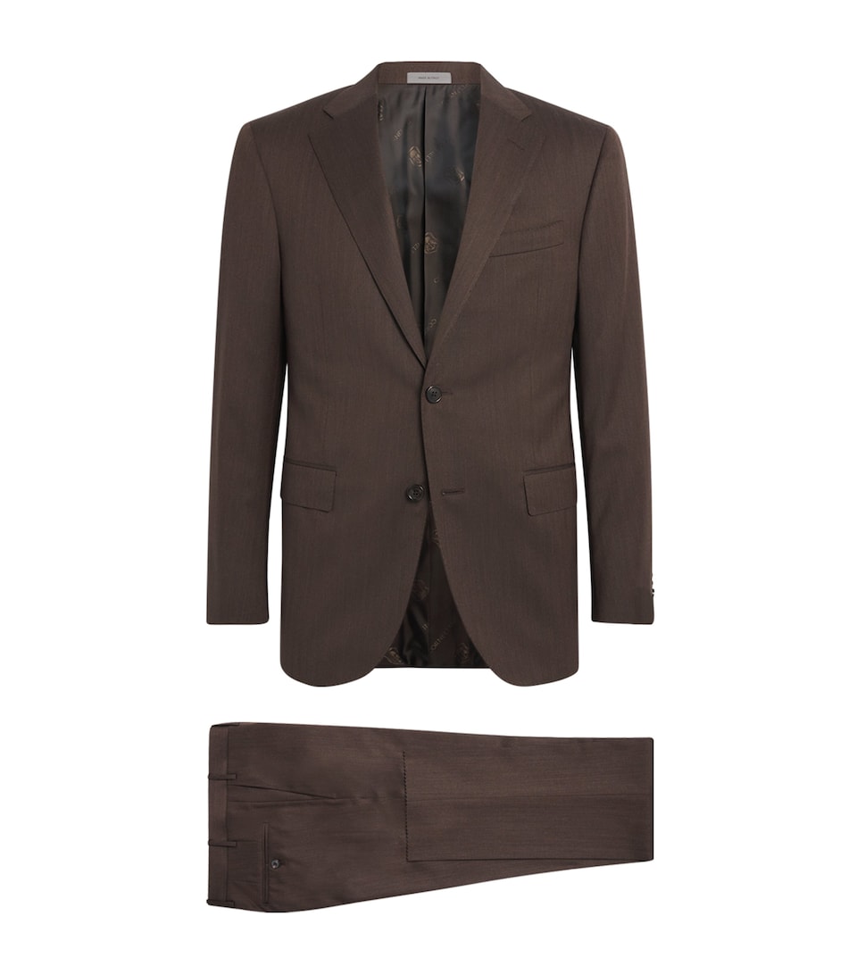 Virgin Wool Herringbone 2-Piece Suit