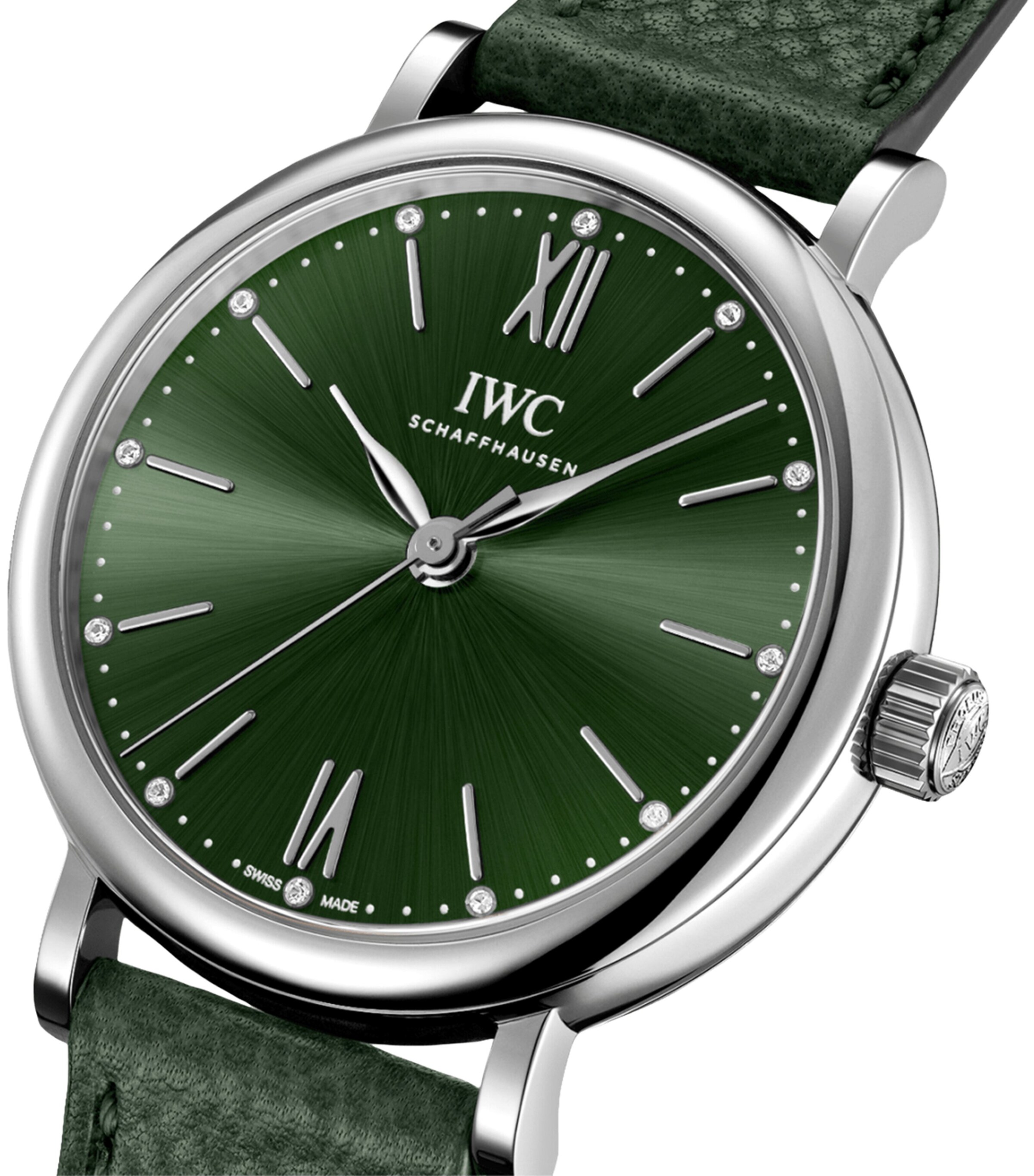 Stainless Steel Portofino Automatic Watch 34mm GREEN Image 4
