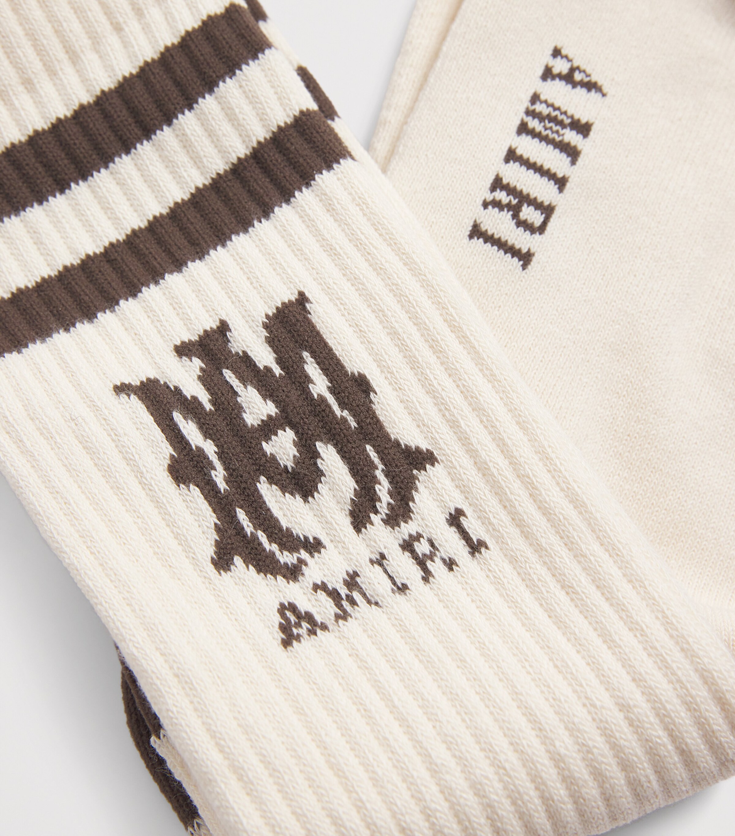 Stripe Logo Socks LINEN Image 2