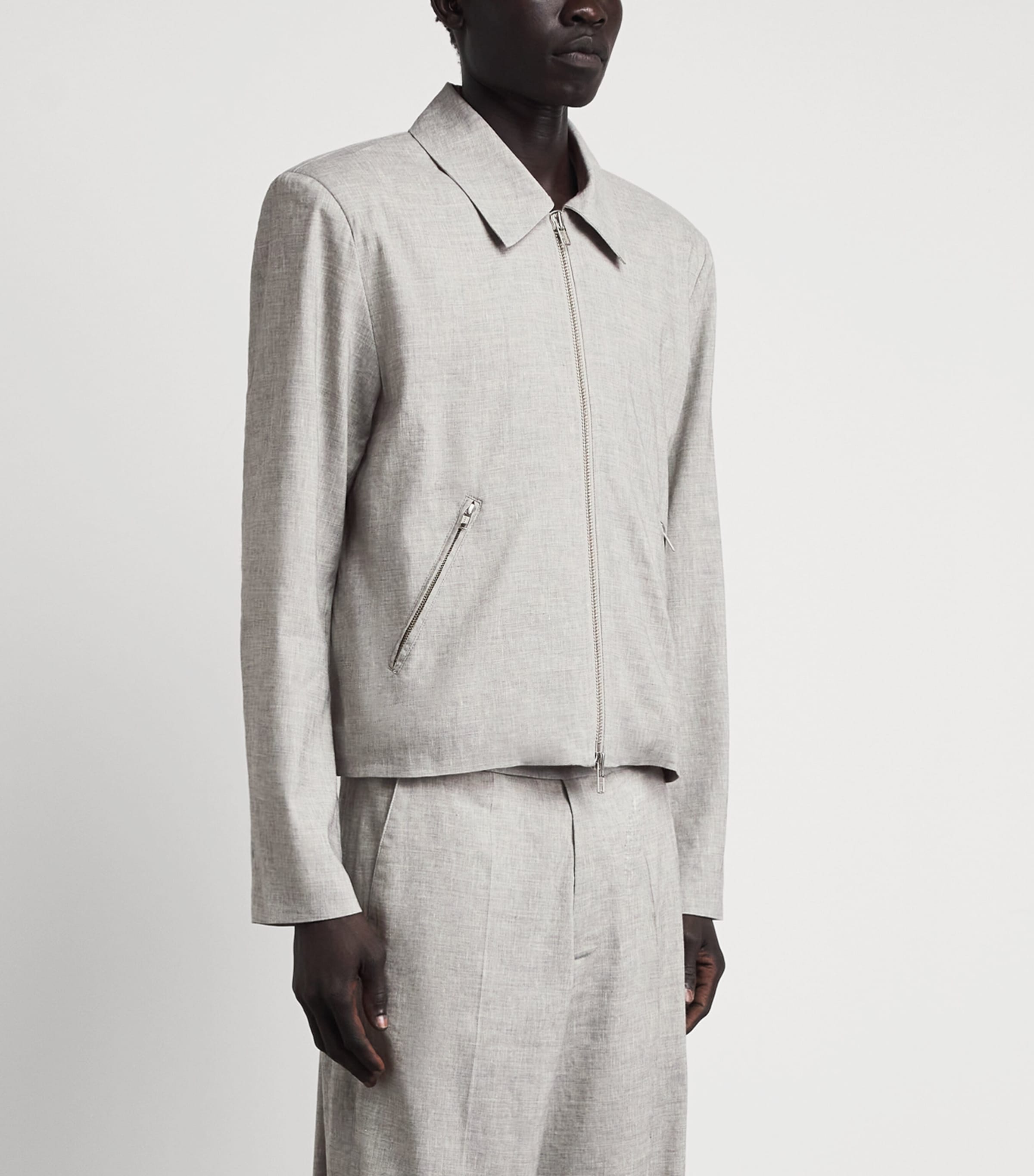 Won Hundred Mens Dutton Boxy Jacket Light Grey Melange Image 4