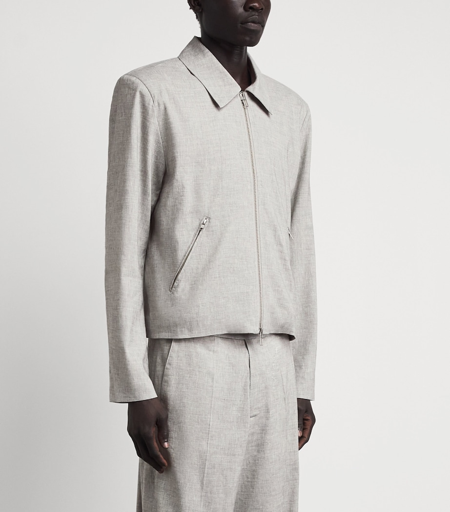 Won Hundred Mens Dutton Boxy Jacket Light Grey Melange Image 4