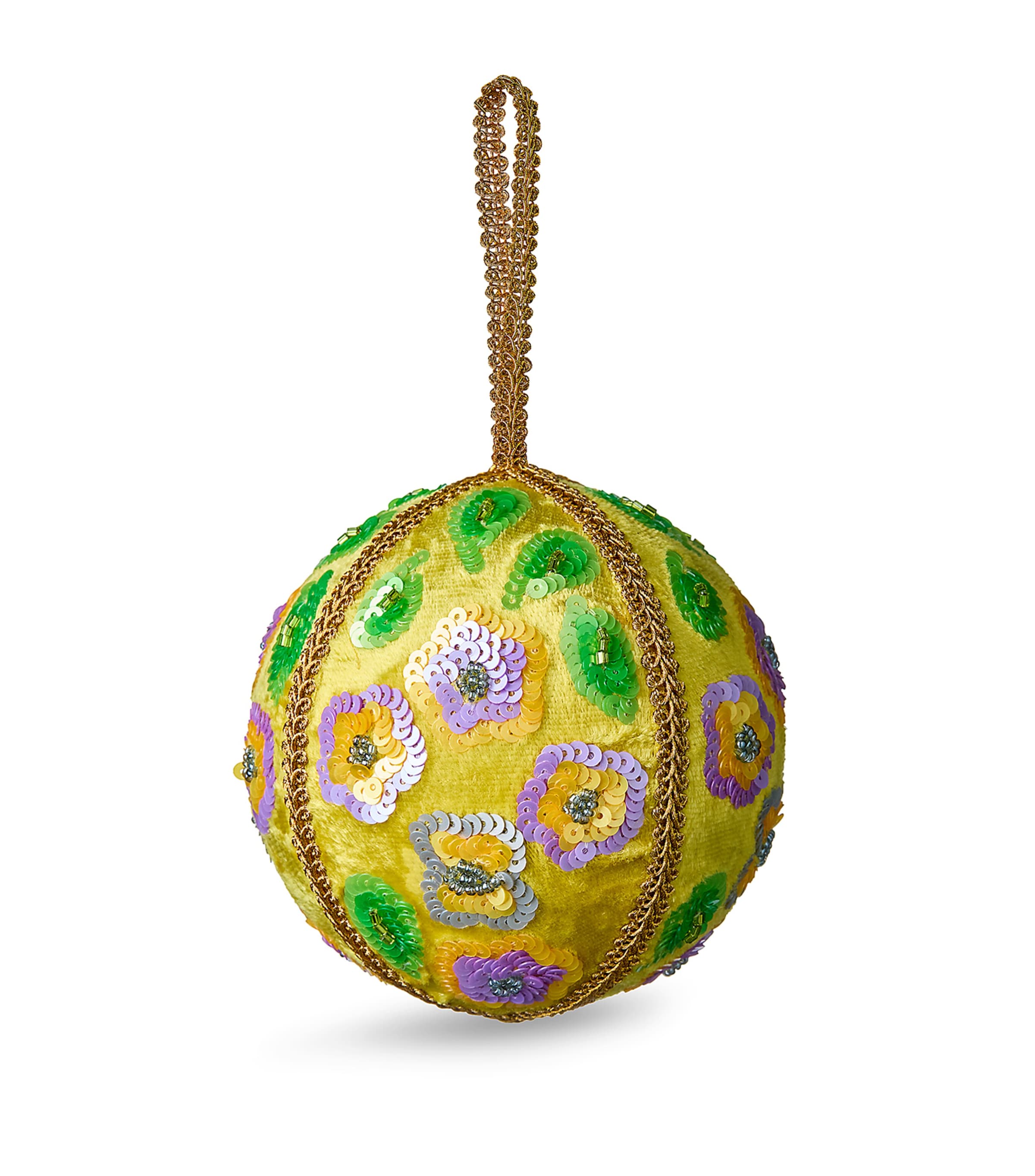Sudha Pennathur Velveteen Sequinned Bauble In Multi