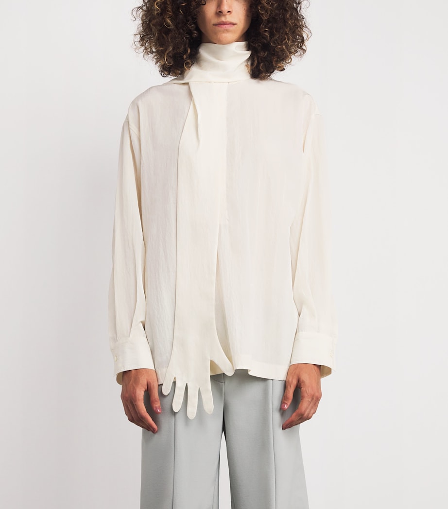 Glove Scarf Blouse 03-ECRU Image 3