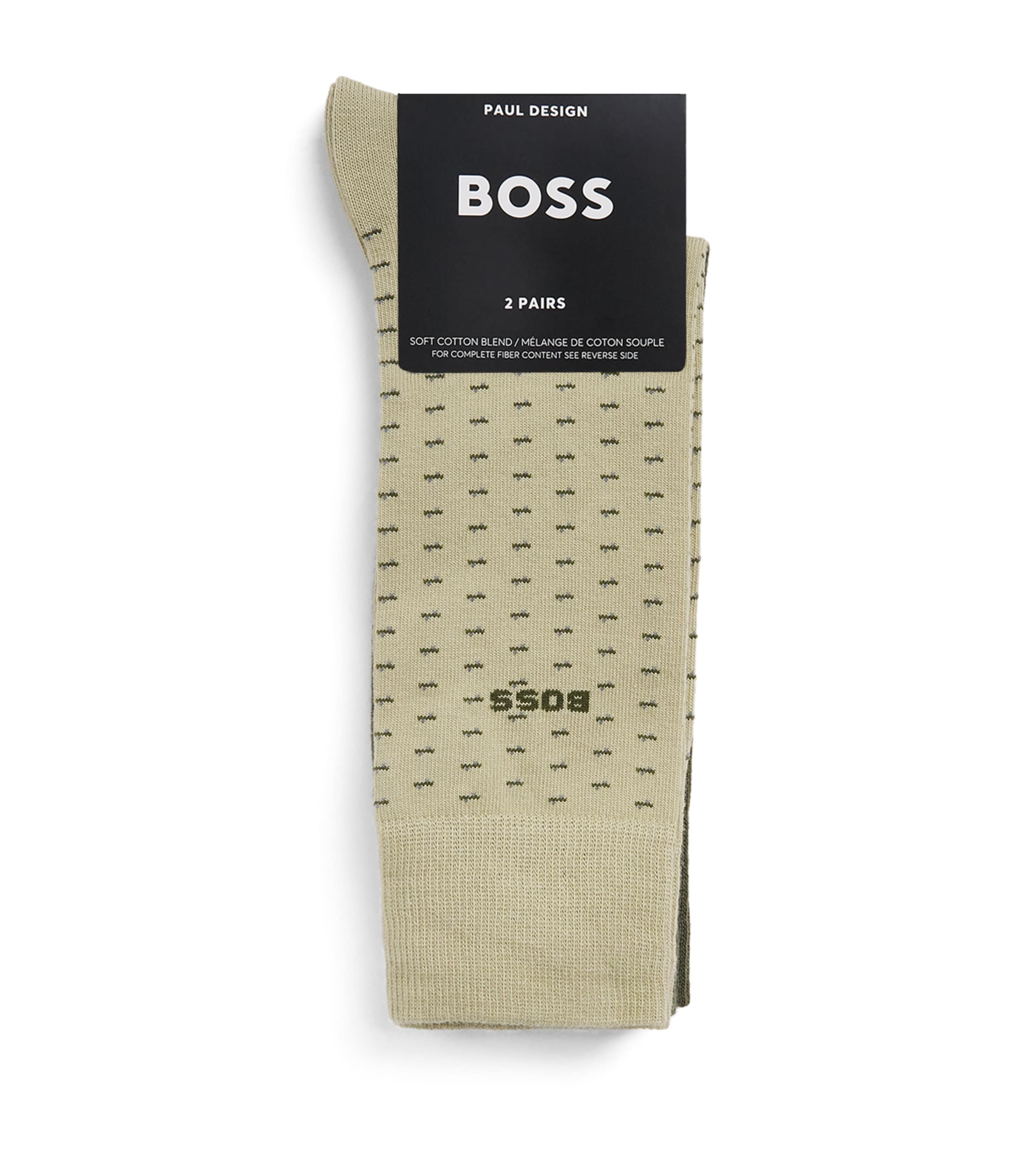 BOSS Mens Logo Socks (Pack of 2) Medium Green Image 1