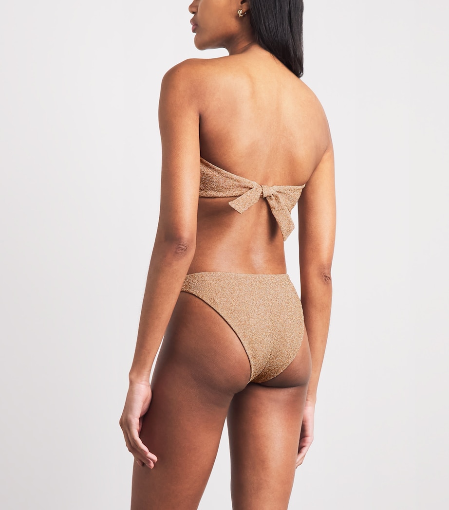 Devon Windsor Womens Glitter Helen Bikini Briefs Gold Shimmer Image 3