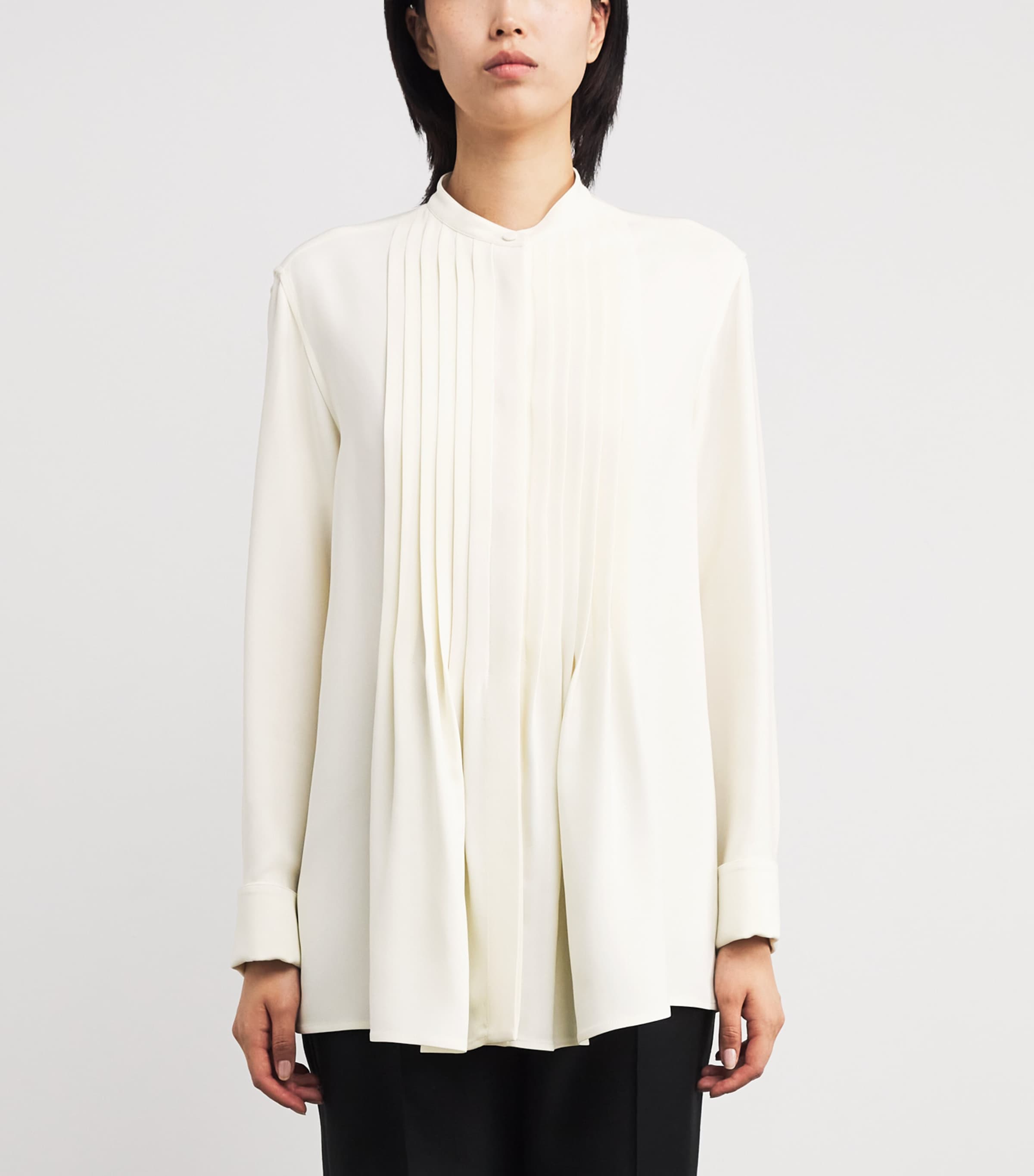 Silk Plastron-Detail Shirt 9000 Image 3