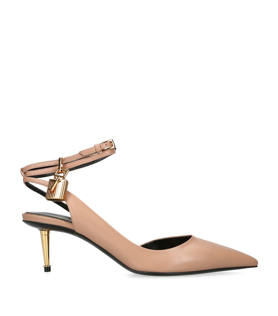 TOM FORD Leather Slingback Pumps 55 Tan Image 1