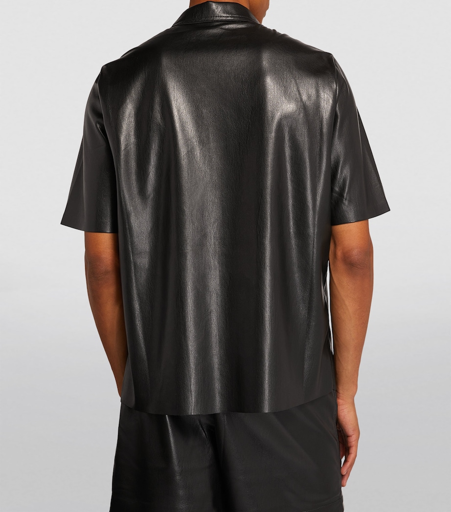 Nanushka Mens Faux Leather Shirt Black Image 4