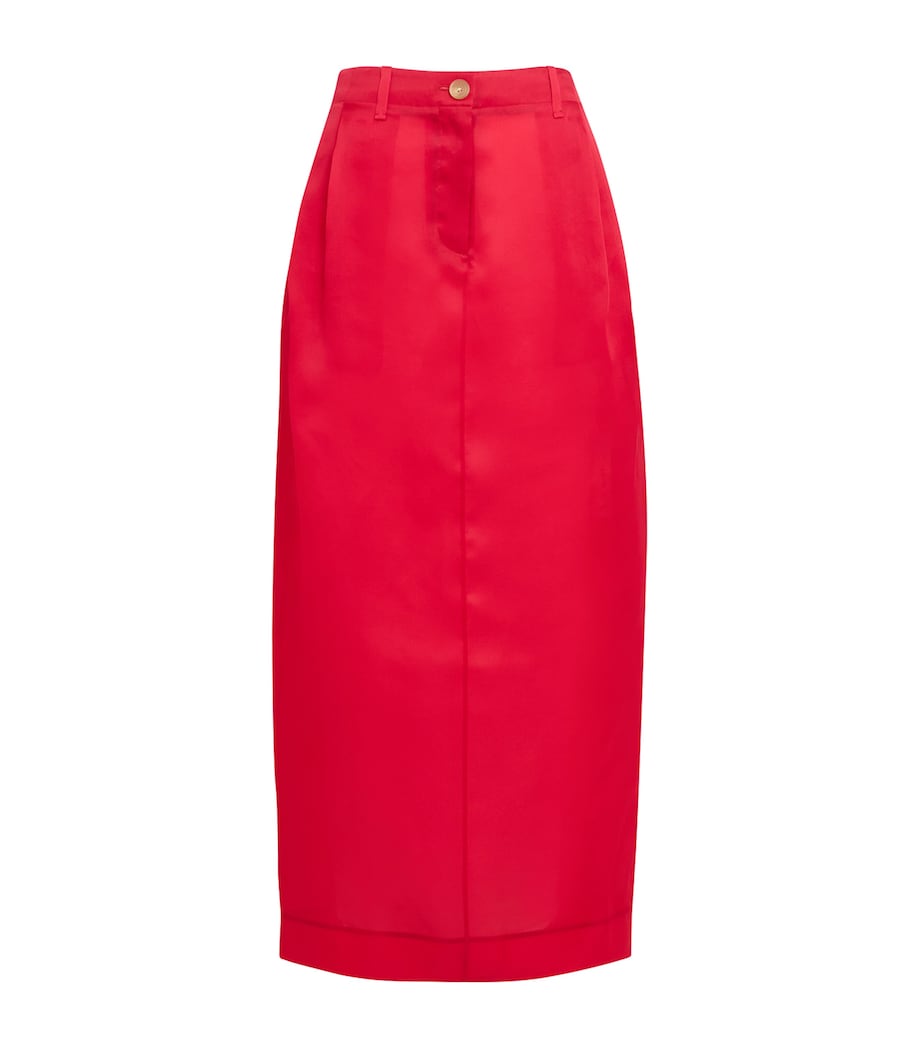 Silk Lucian Pencil Midi Skirt 625 RASPBERRY Image 1