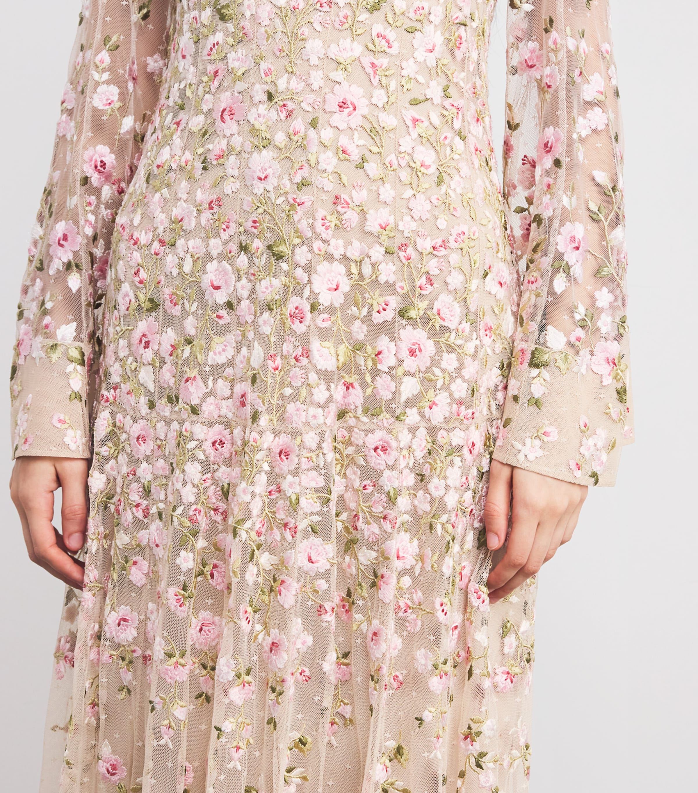 Rose-Appliqué Sylvia Maxi Dress 77966680 OYSTR/MULTI Image 6