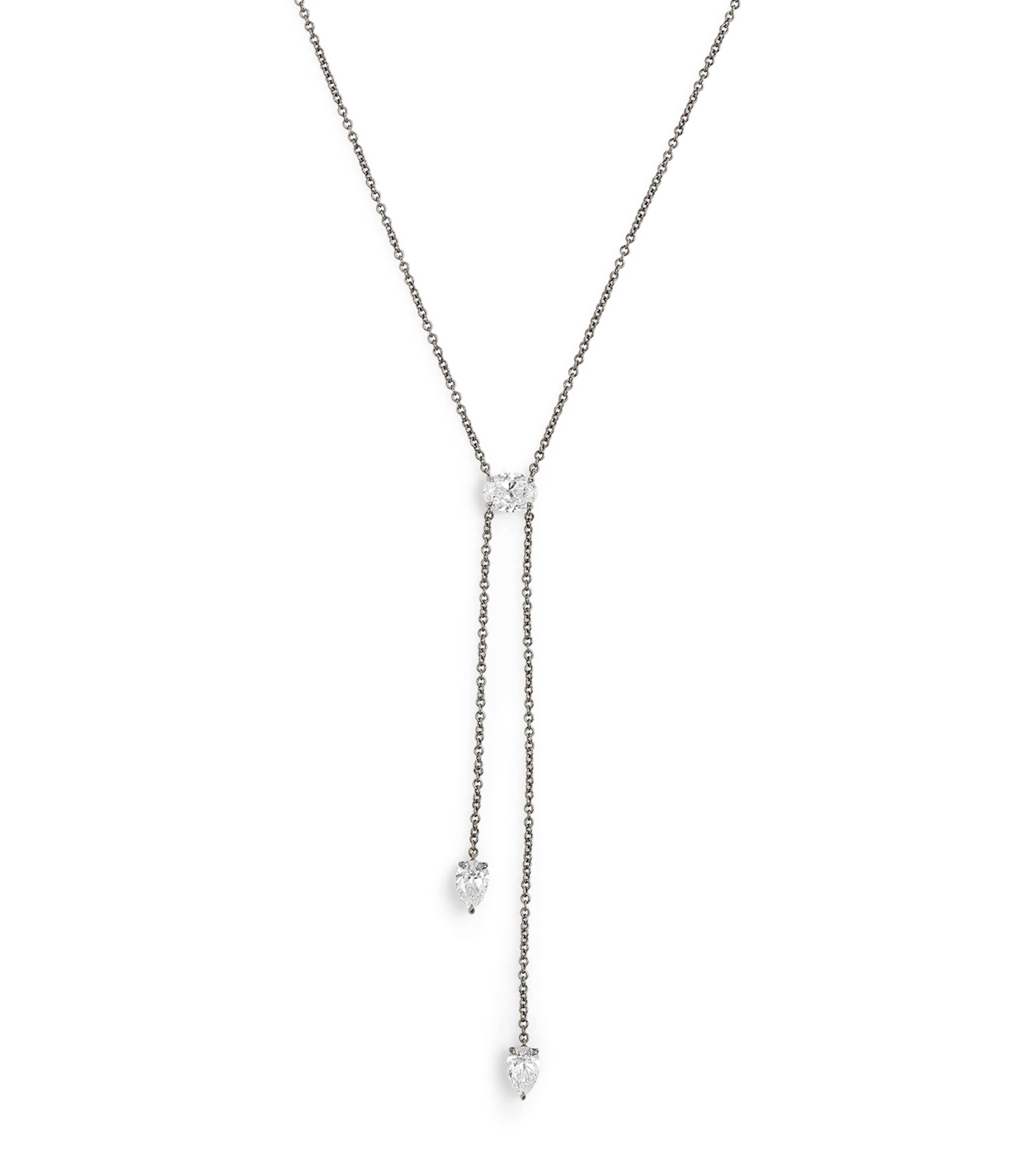 Eva Fehren Blackened White Gold And Diamond Boa Necklace In Black