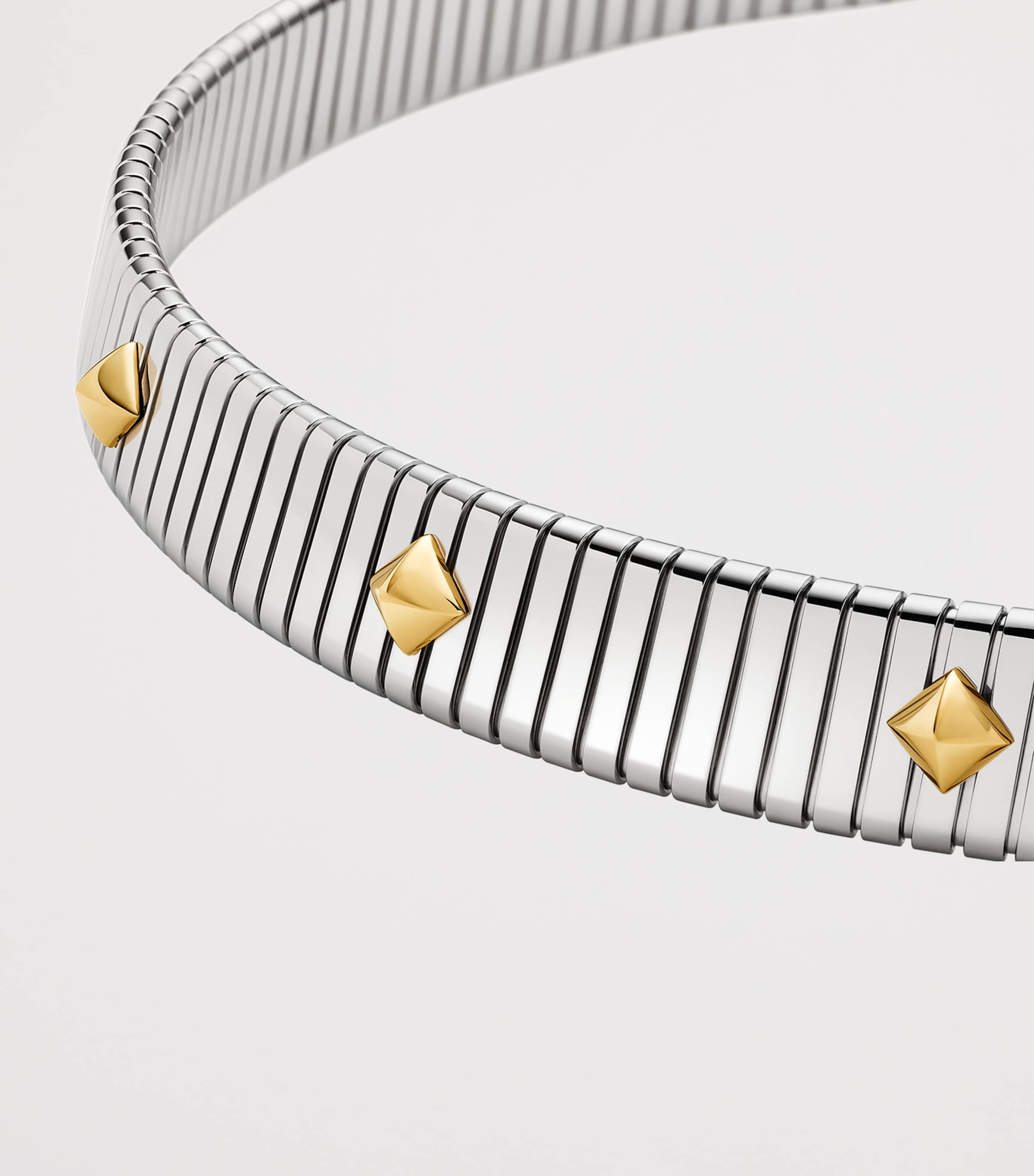 Bvlgari Yellow Gold and Stainless Steel Tubogas Necklace Yellow Gold Image 5