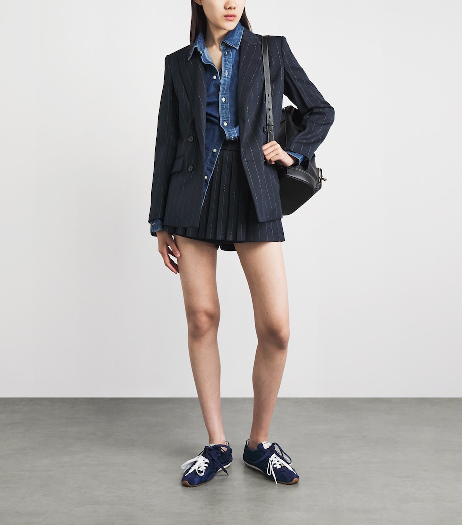 Maje Womens Stripe Suit Jacket Navy Image 2