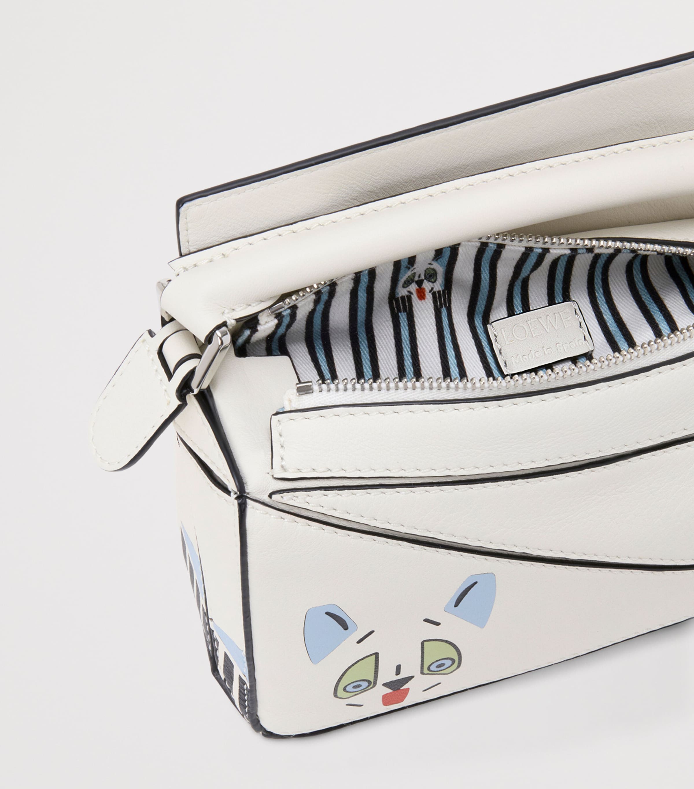 x Louis Wain Mini Leather Puzzle Top-Handle Bag SOFT WHITE Image 6