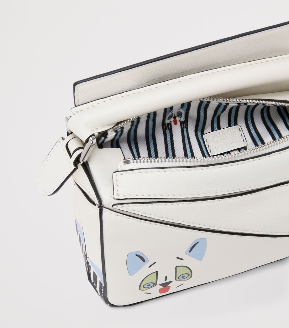 x Louis Wain Mini Leather Puzzle Top-Handle Bag SOFT WHITE Image 6