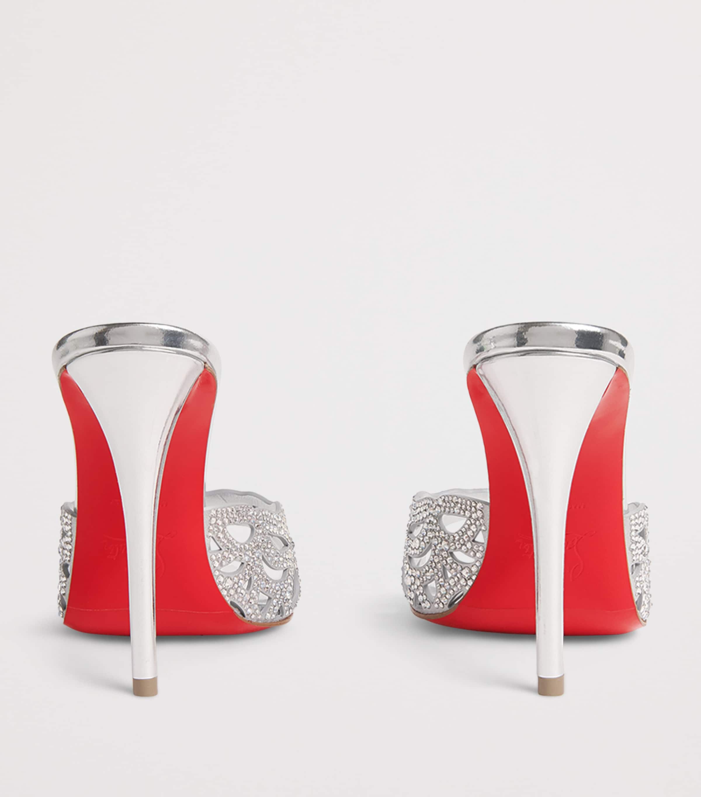 Christian Louboutin Womens Lasera Strass Mule Leather Mules 100 Image 4