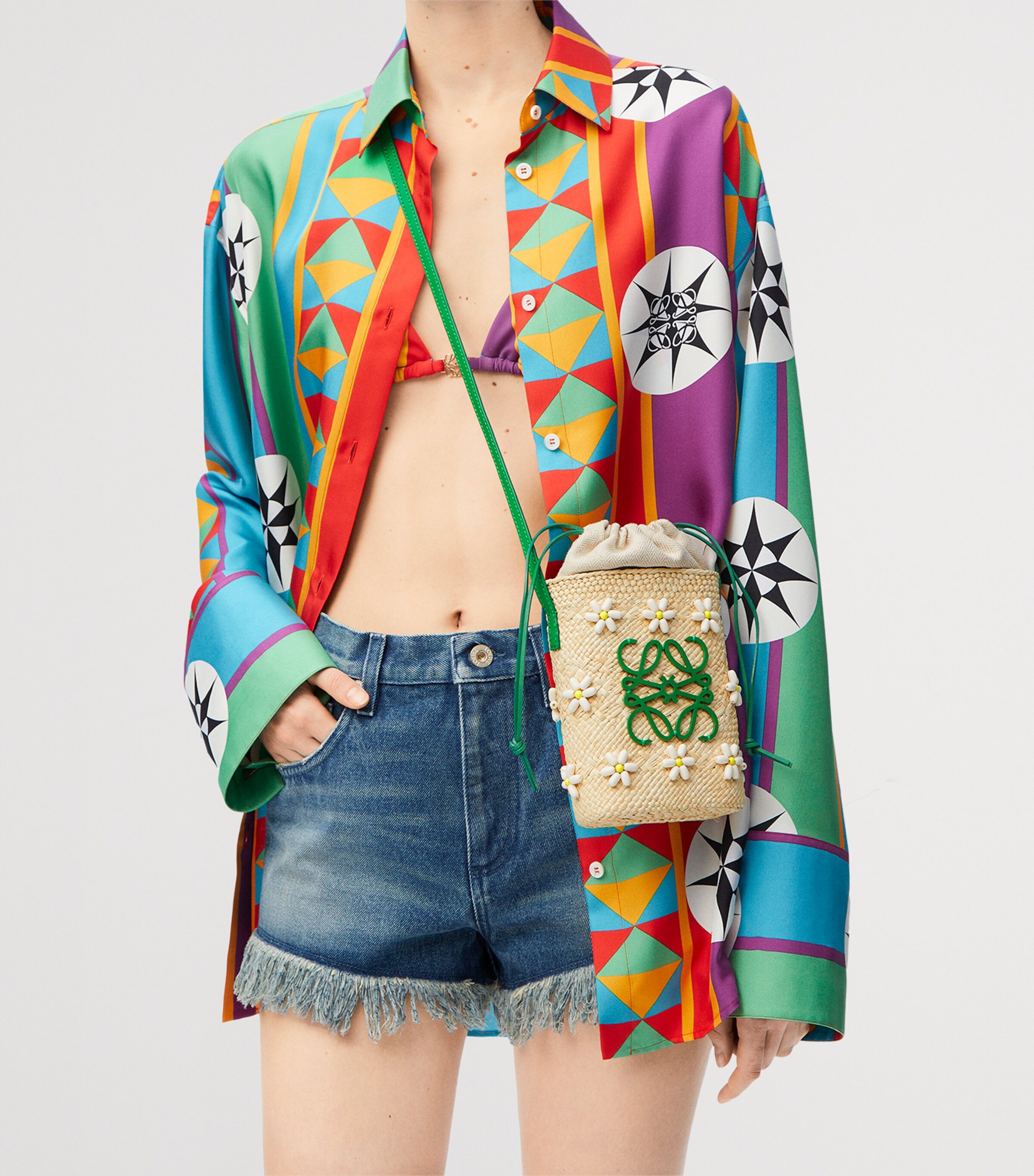 LOEWE Green x Paula's Ibiza Anagram Flower Cross-Body Bag | Harrods US