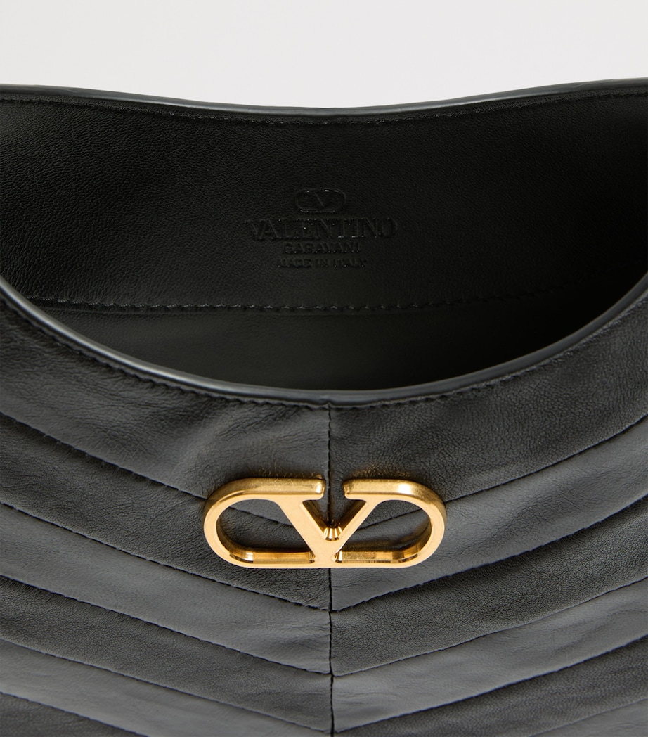 Valentino Garavani Womens Small Leather Hoboho Shoulder Bag Image 5