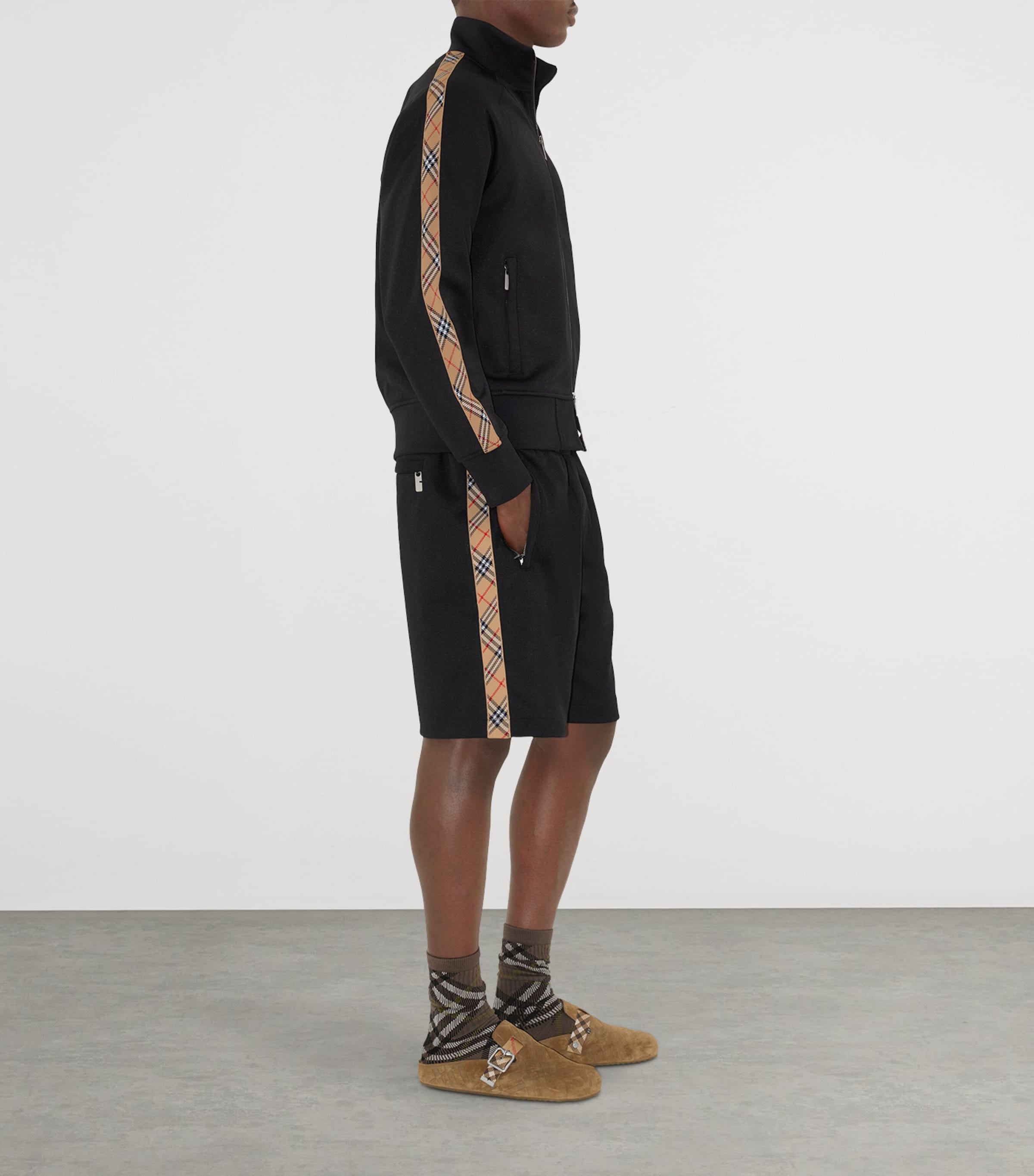 Check-Trim Track Jacket BLACK Image 4