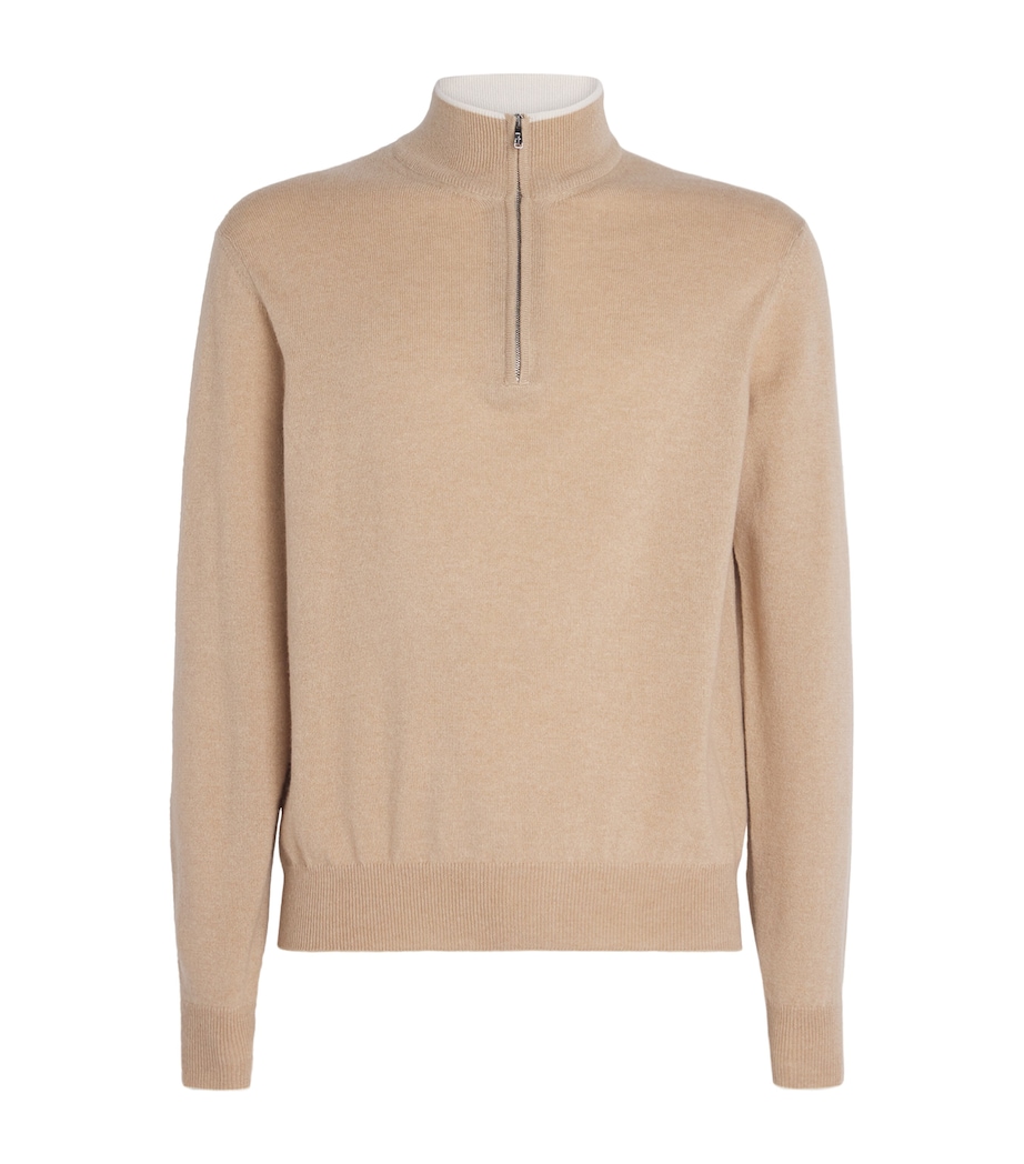 Cashmere Half-Zip Sweater A.5-DUNE Image 1