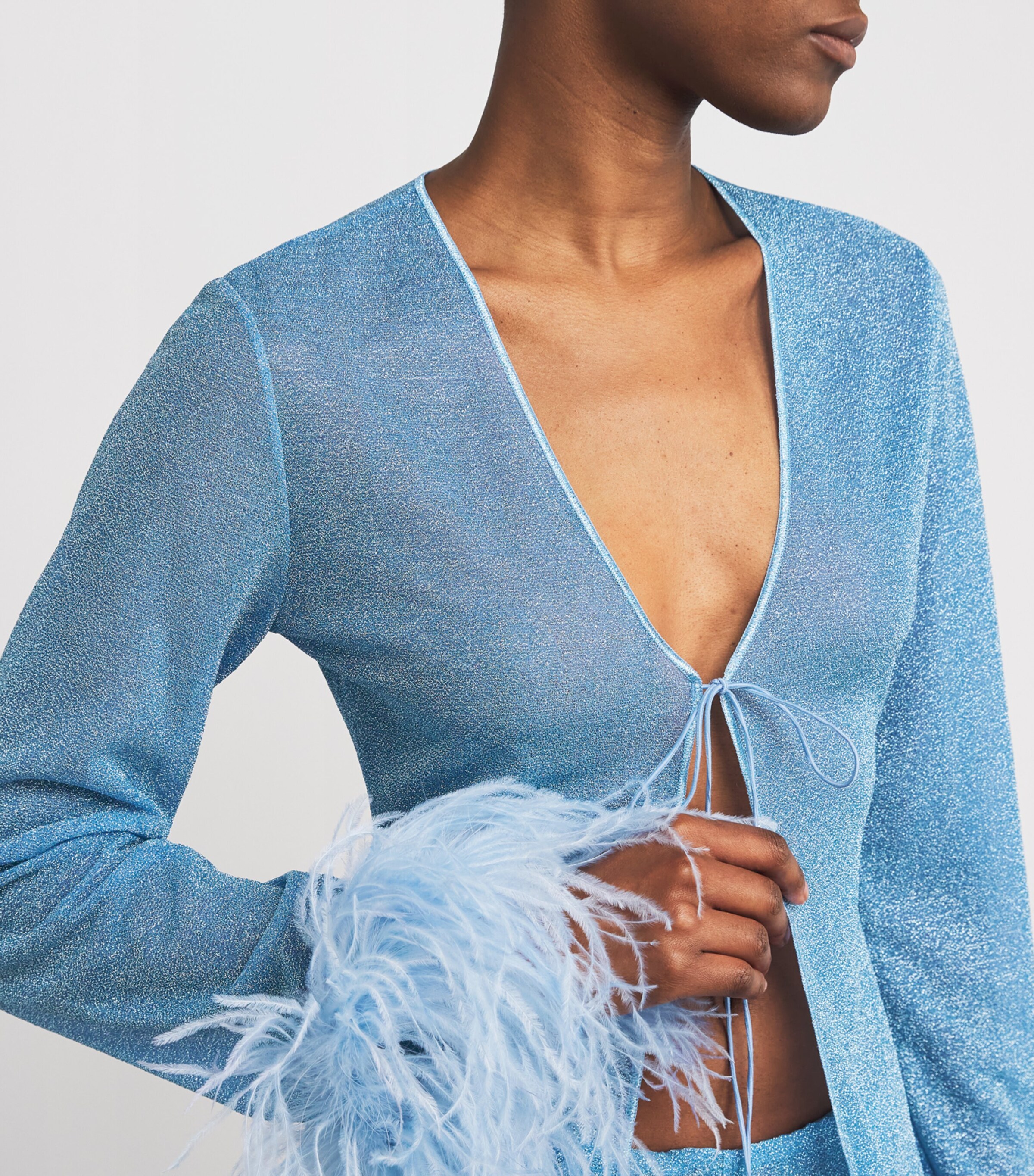 Oséree Womens Lumiere Plumage Kaftan Crystal Image 6