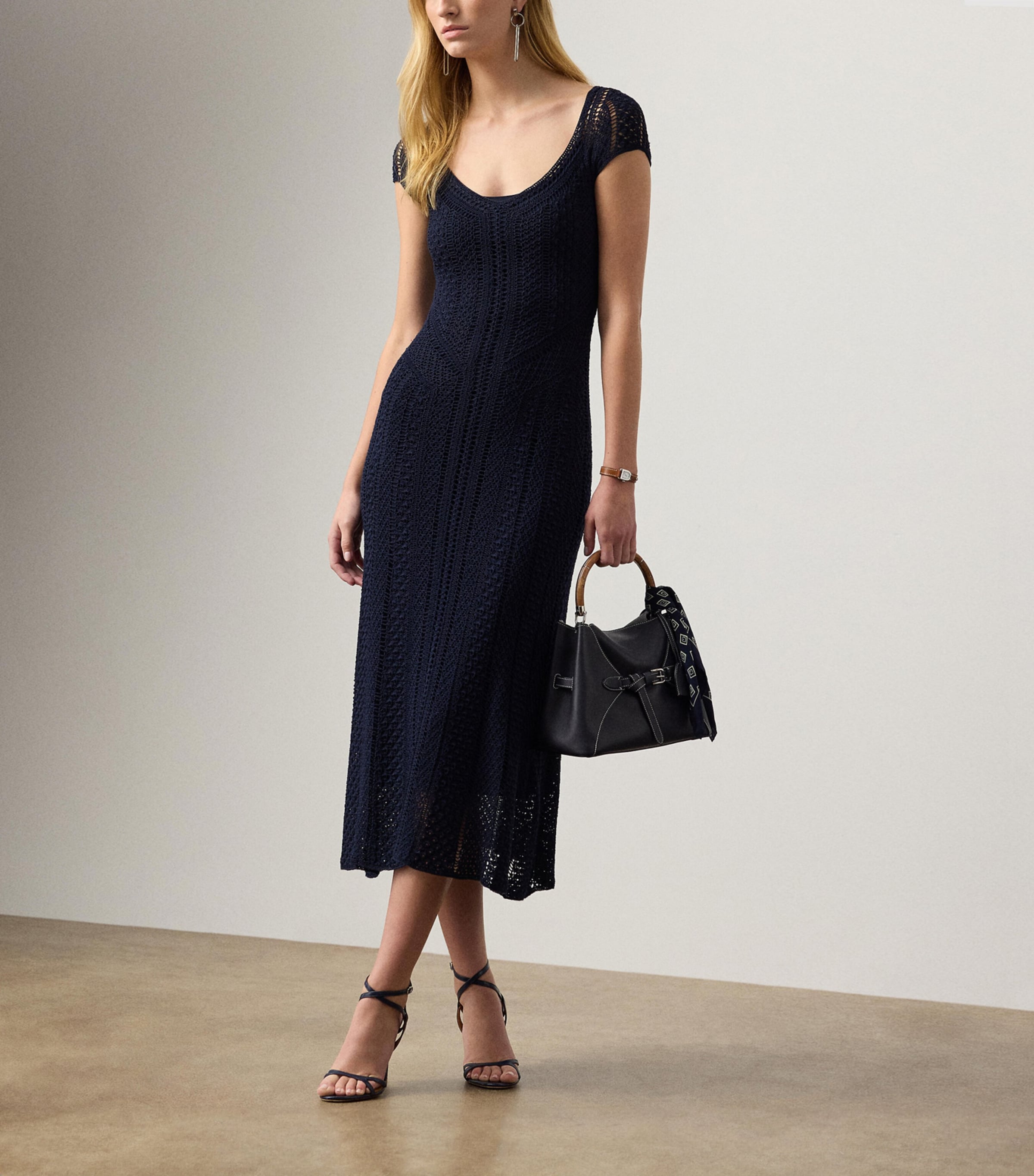 Silk Crosley Midi Dress NAVY-410 Image 2