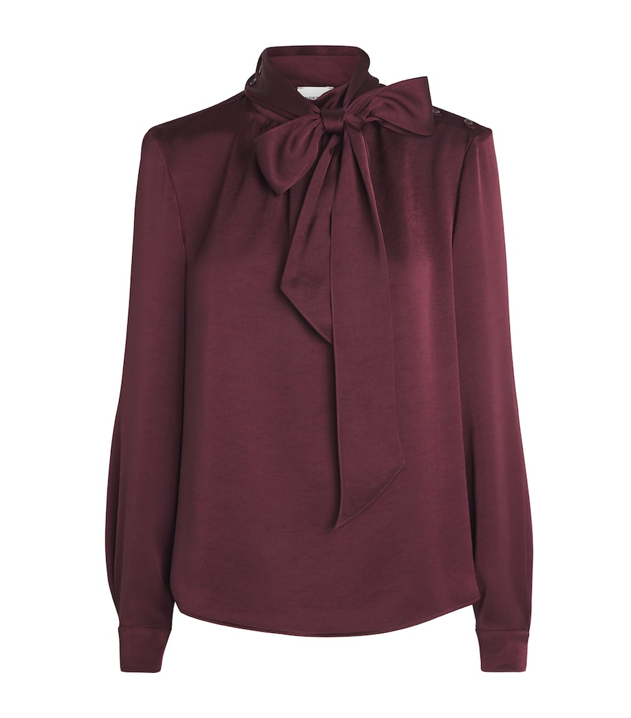 Pussybow Long-Sleeve Blouse BURGUNDY Image 1