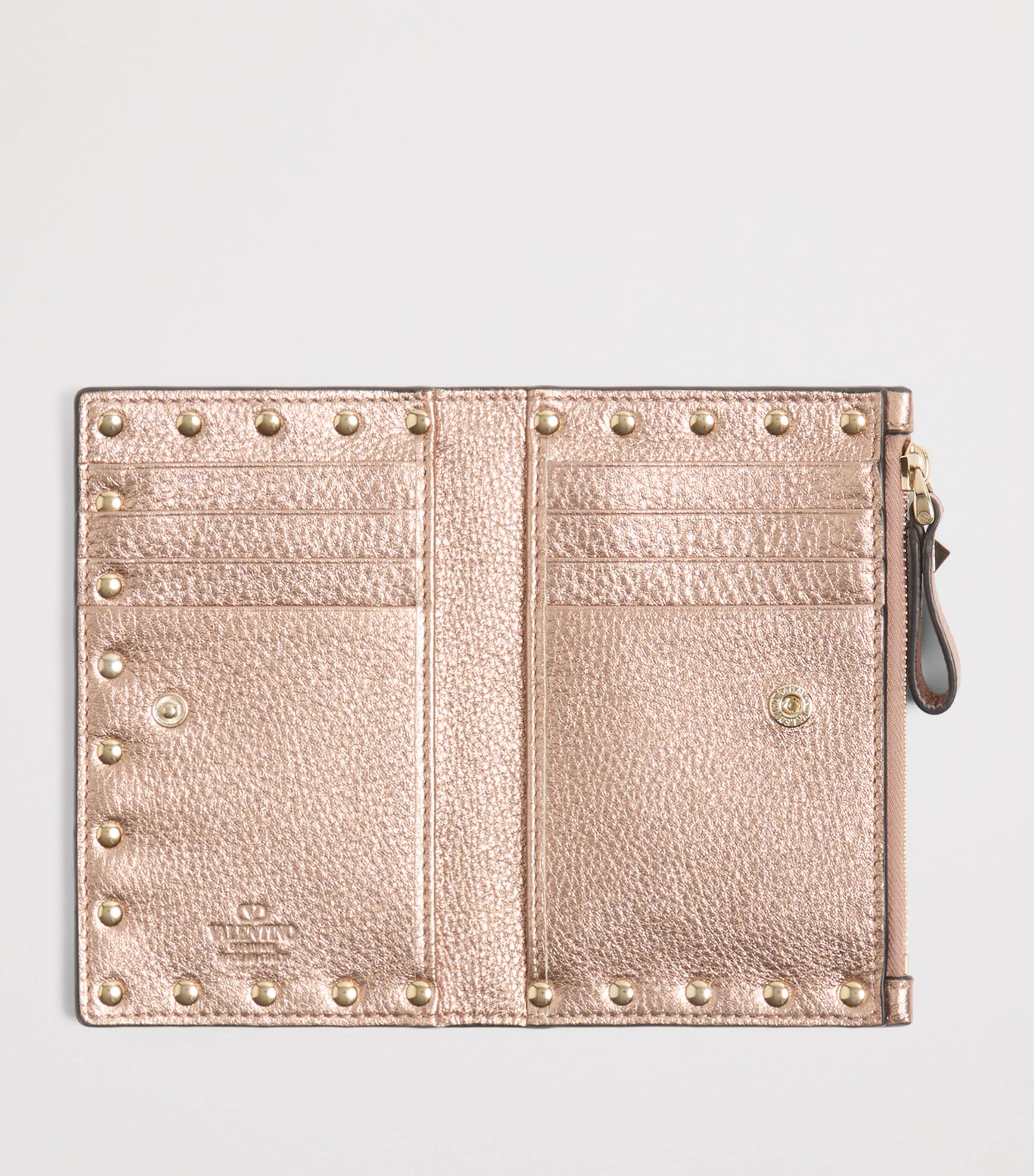 Valentino Garavani Calfskin Rockstud-Detail Card Holder Image 4