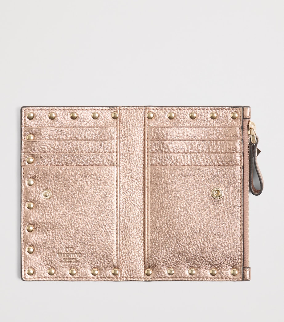 Valentino Garavani Calfskin Rockstud-Detail Card Holder Image 4