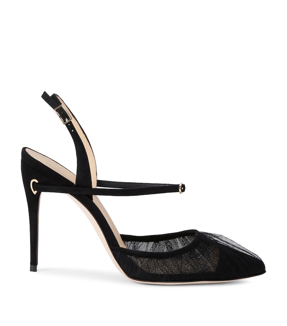 Tulle Vittorio Slingback Pumps 105 BLACK Image 1