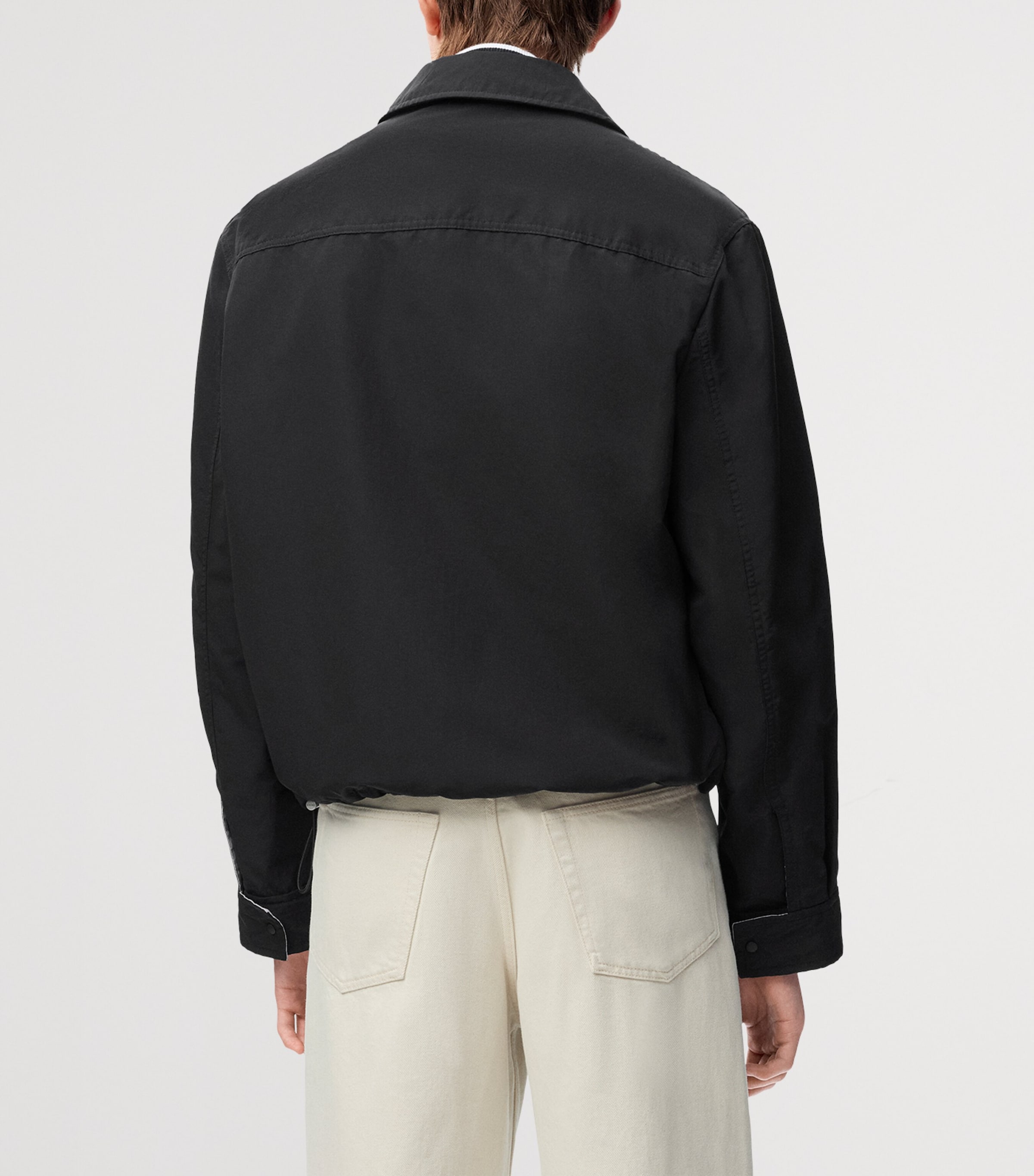 LOEWE Mens Canvas Zip-Up Jacket Black Image 4