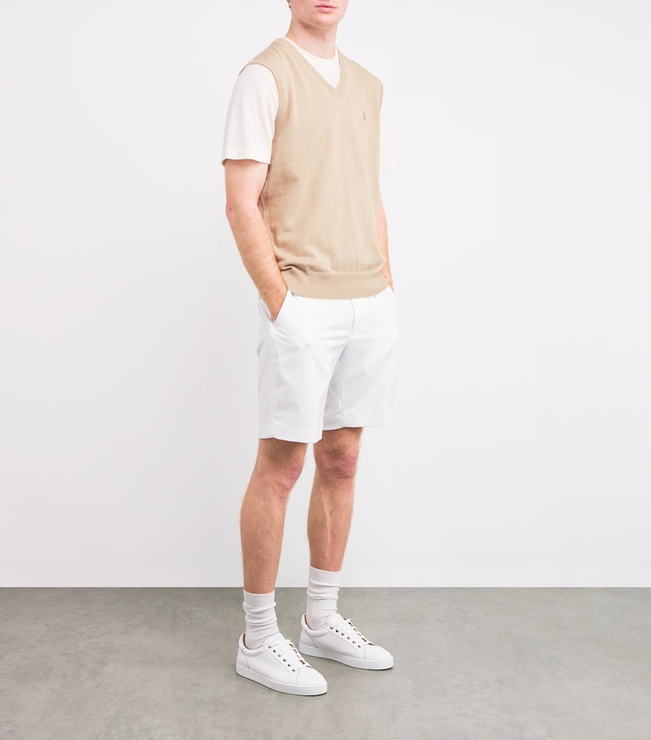 Cotton-Blend Polo Pony Sweater Vest ECRU TAN HEATHER Image 2