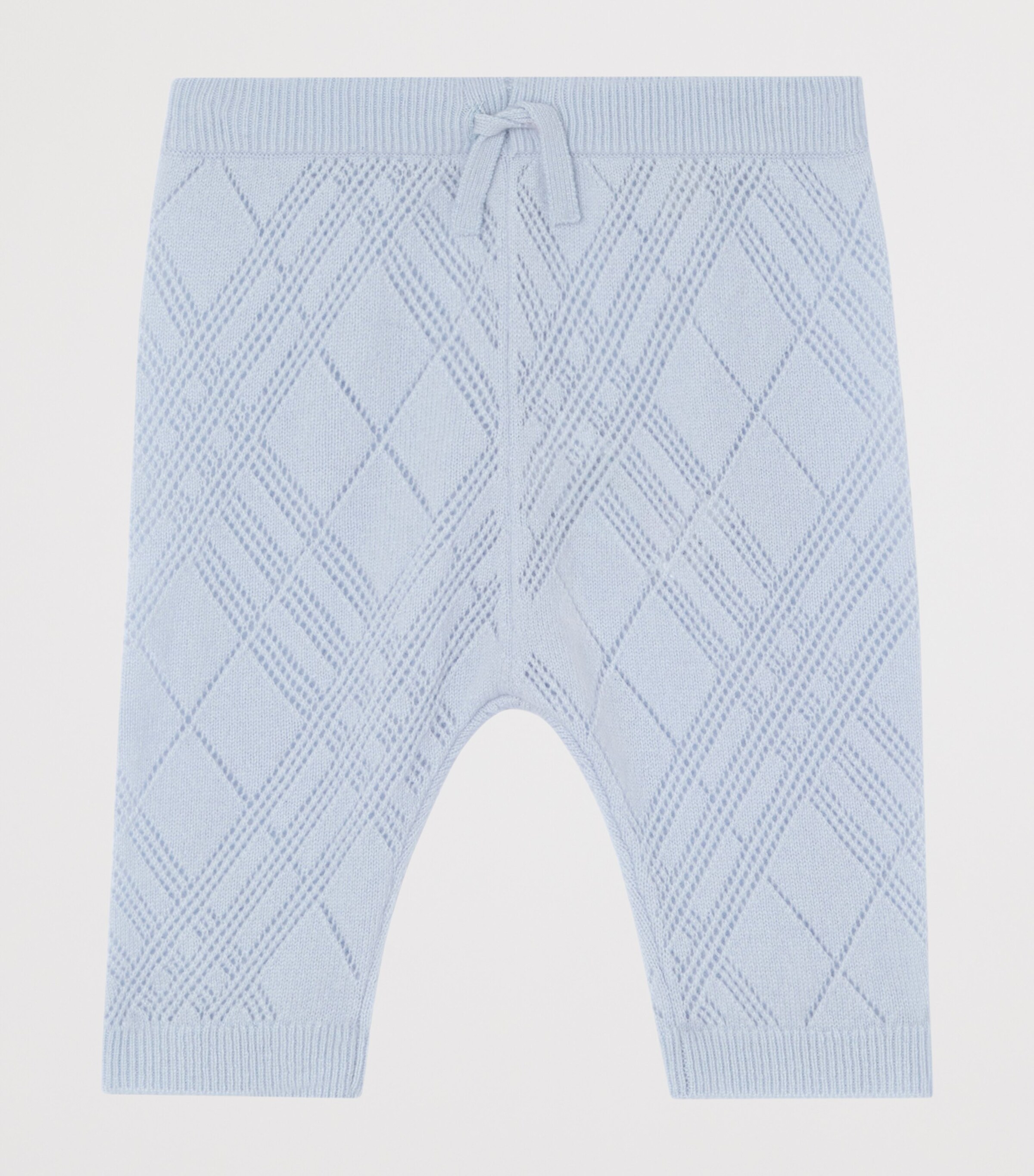 Burberry Kids Cashmere Check Cardigan and Trouser Set (1-18 Months) Dusty Blue Image 4