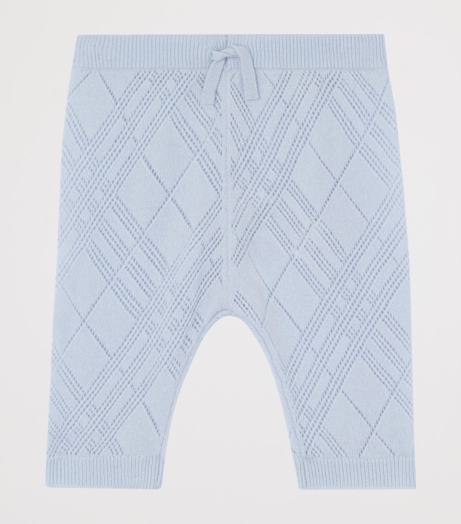 Burberry Kids Cashmere Check Cardigan and Trouser Set (1-18 Months) Dusty Blue Image 4