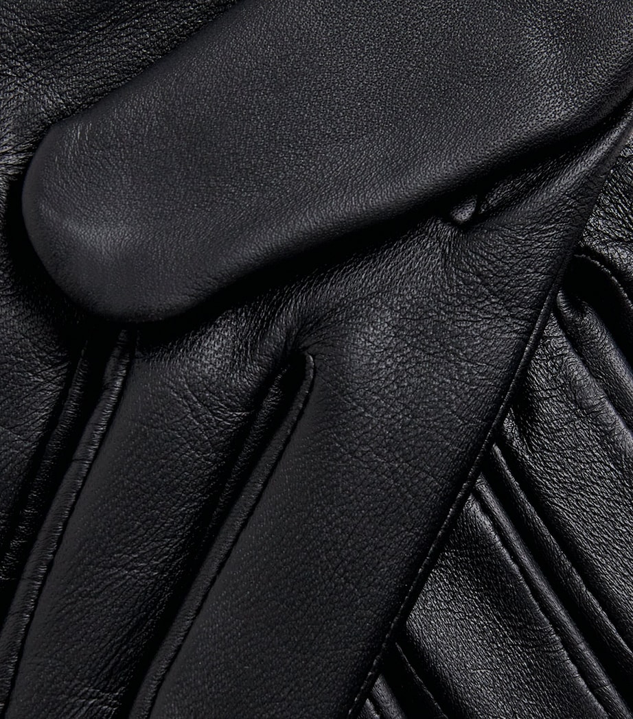 Leather Cashmere-Lined Abercairney Gloves BLACK Image 2