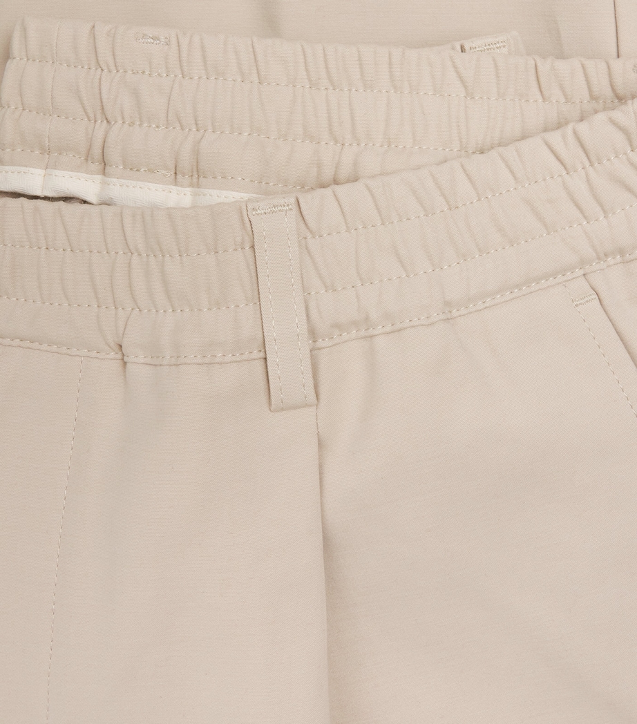 Eleventy Mens Stretch-Cotton Elasticated Trousers Sabbia Image 6