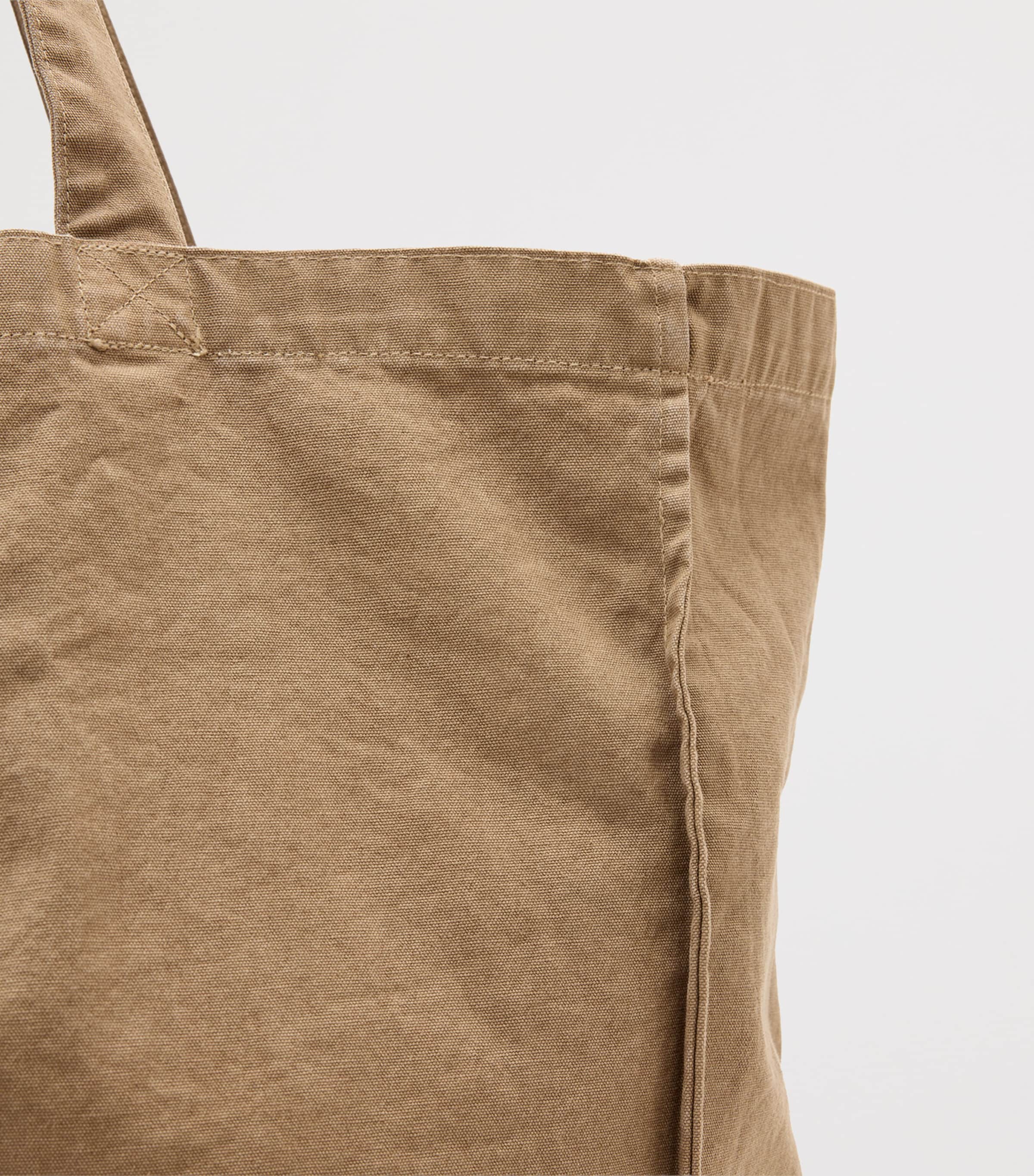 AllSaints Large Cotton Haven Tote Bag Pine Bark Brown Image 5
