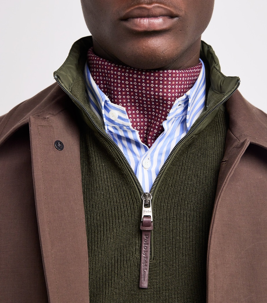 Wool Hybrid Quarter-Zip Sweater GREEN Image 6